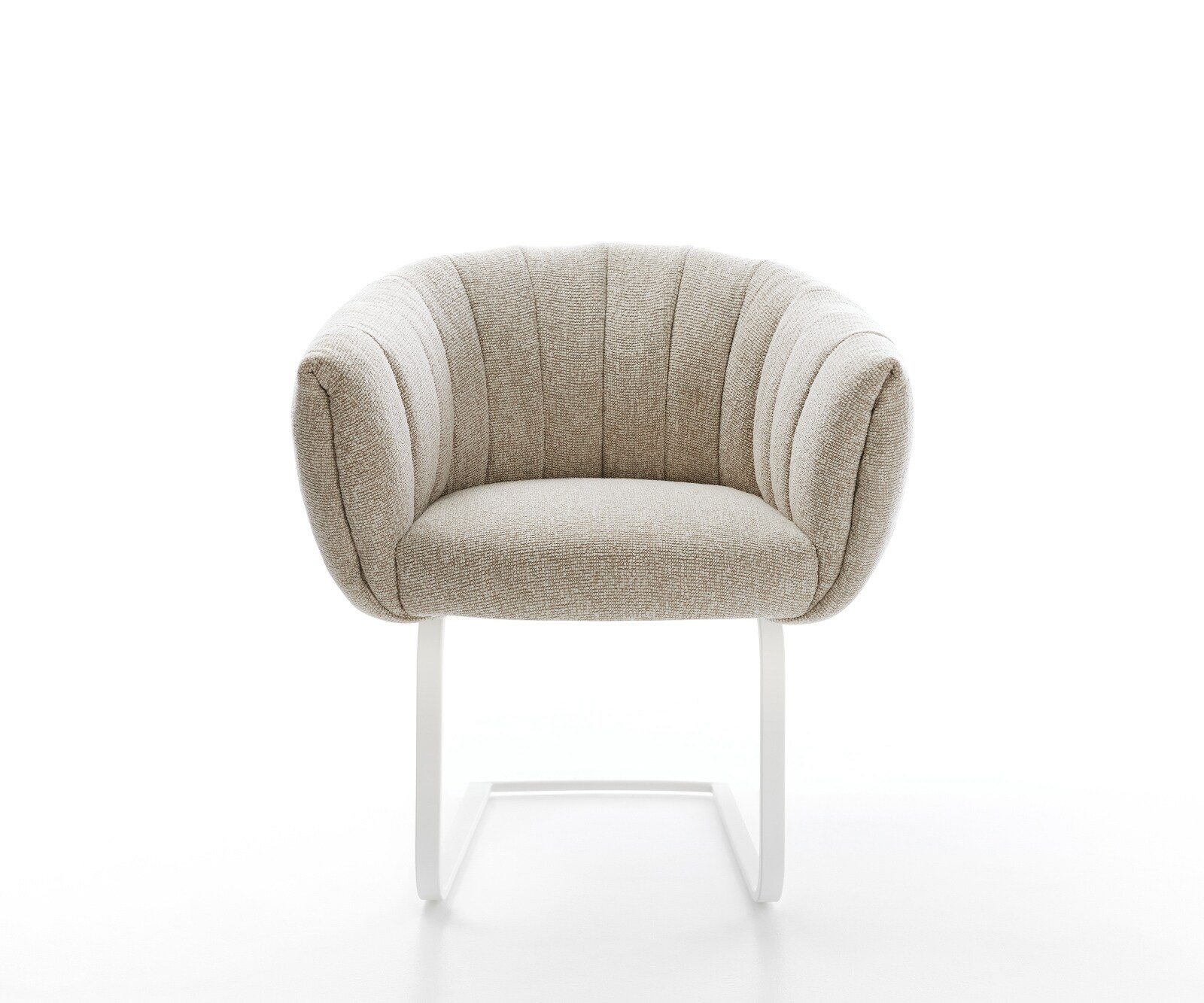 Freischwinger Jada-Flex Webstoff Soft Beige Freischwinger flach Weiß Taschenfederkern 2