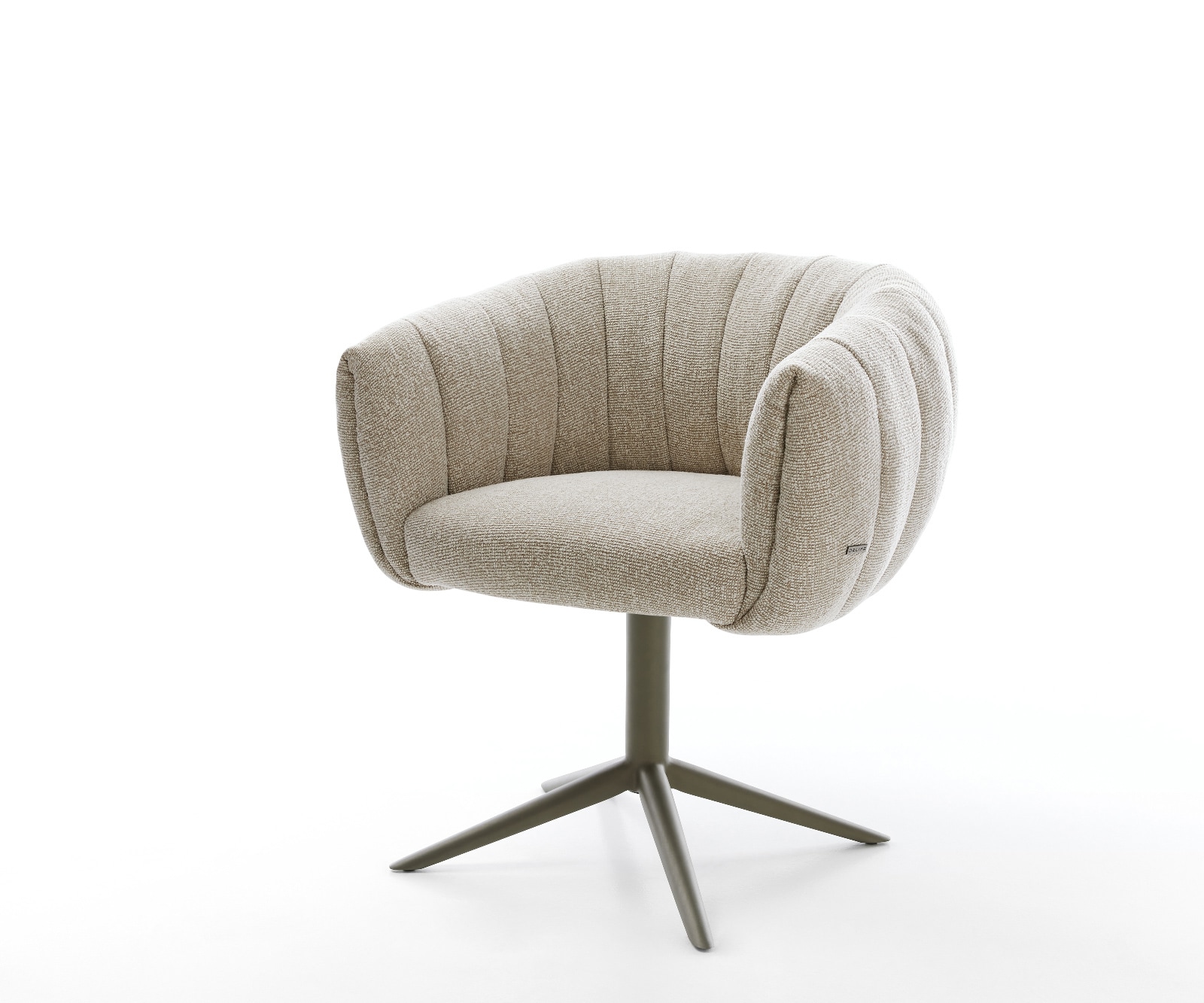 Drehstuhl Jada-Flex Webstoff Soft Beige Fußkreuz Effektfinish Titan 360° drehbar Wippfunktion Taschenfederkern
