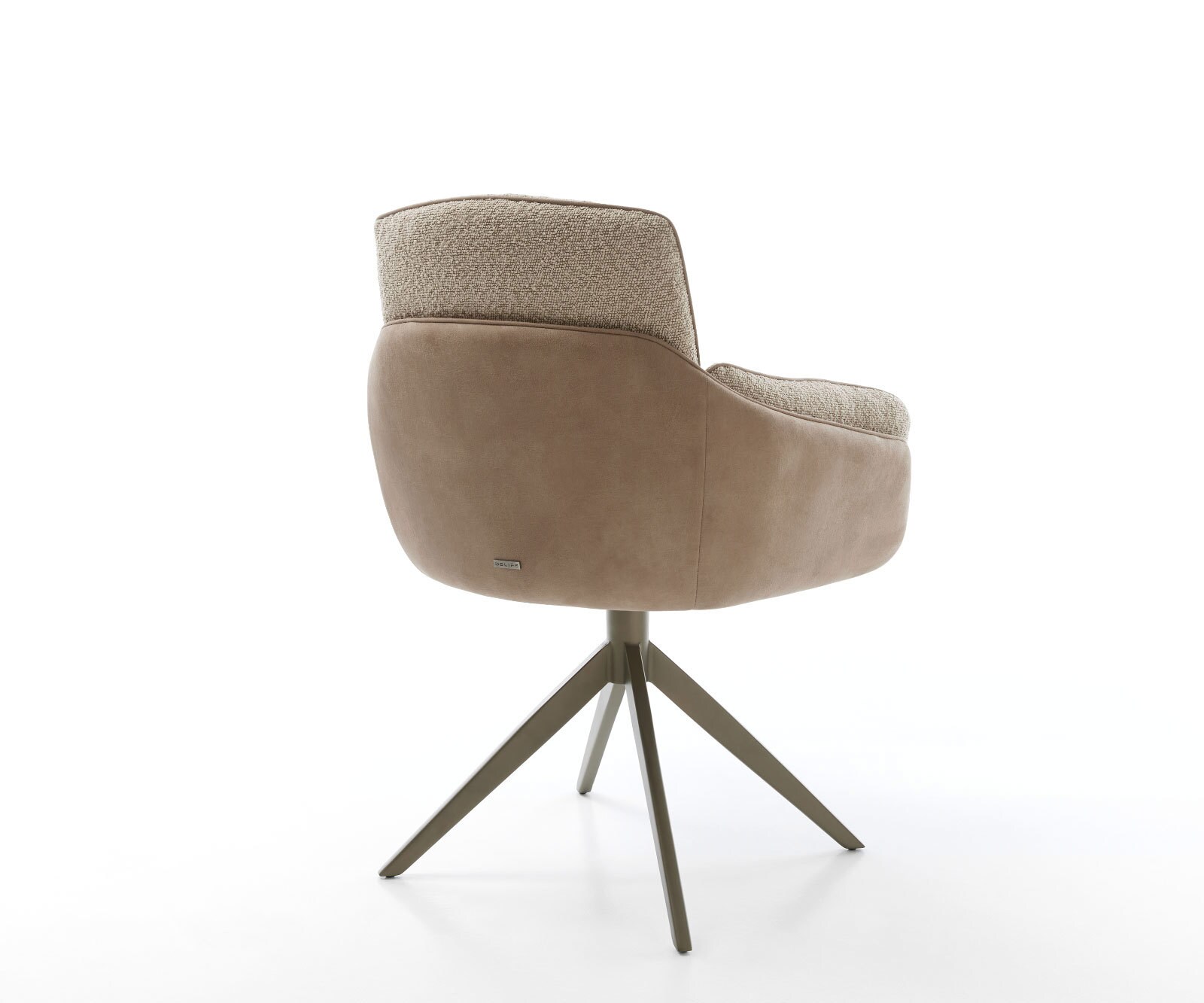 Drehstuhl Luan-Flex mit Armlehnen Materialmix Schlamm Kreuzgestell breit Effektfinish Titan 360° drehbar 4