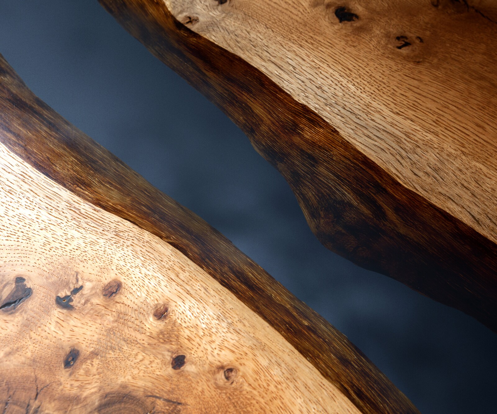 Tischplatte Eiche Natur 260 cm Epoxid Transparent Unikat Nr. 32308 6