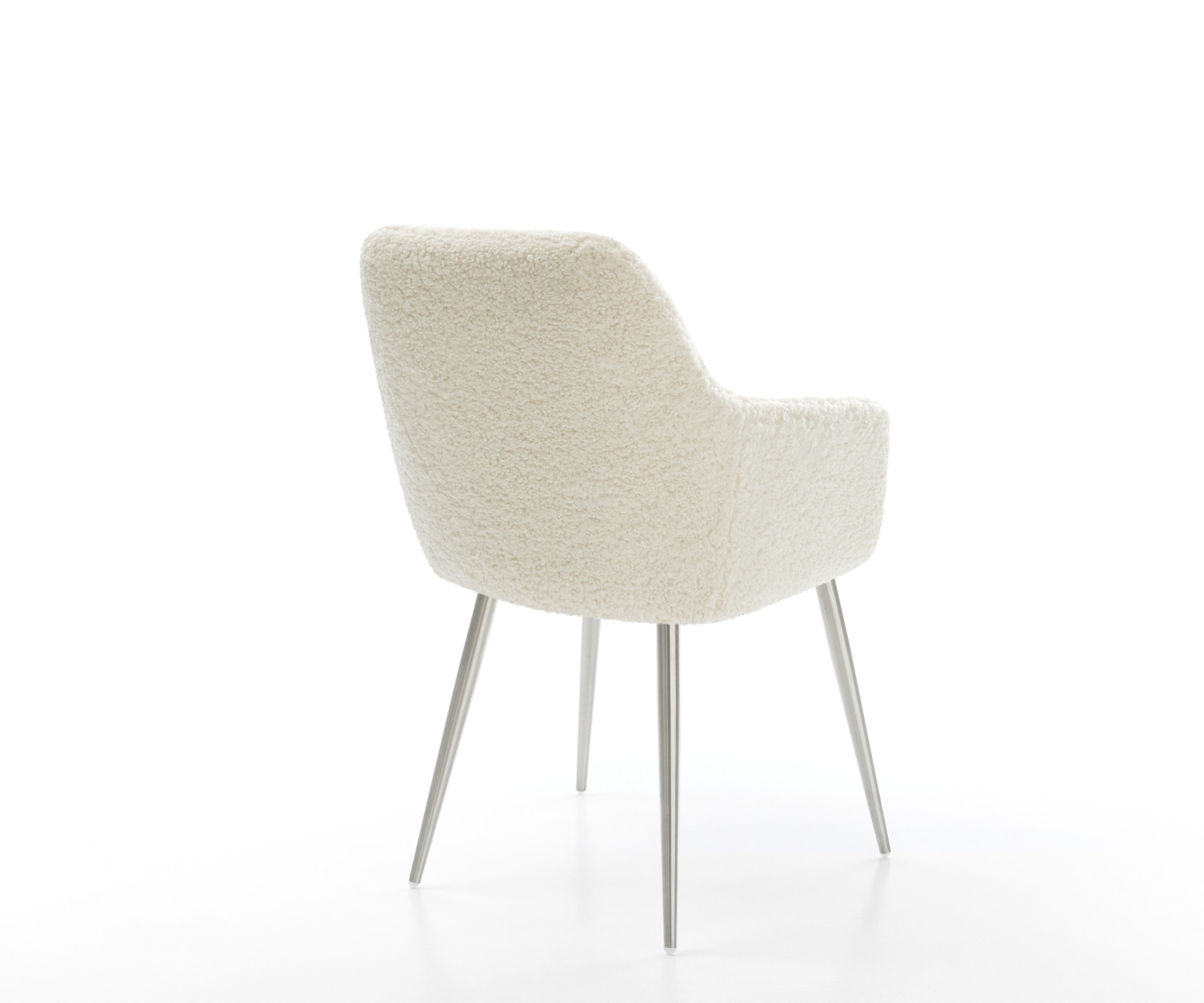 Esszimmerstuhl Pejo-Flex Teddystoff Beige 4-Fuß konisch Edelstahl Taschenfederkern 4