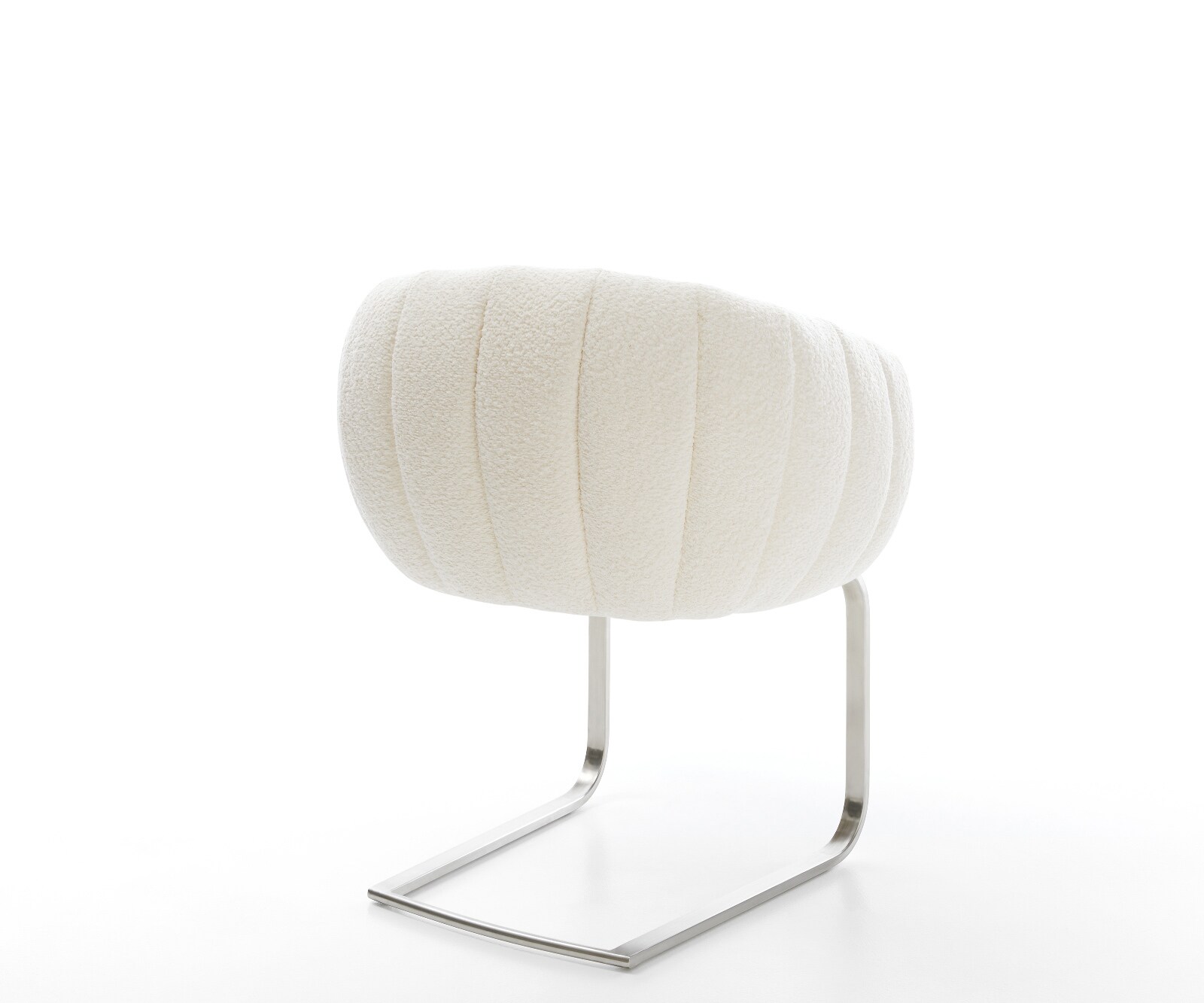 Freischwinger Jada-Flex Bouclé Weiß Freischwinger flach Edelstahl Taschenfederkern 4