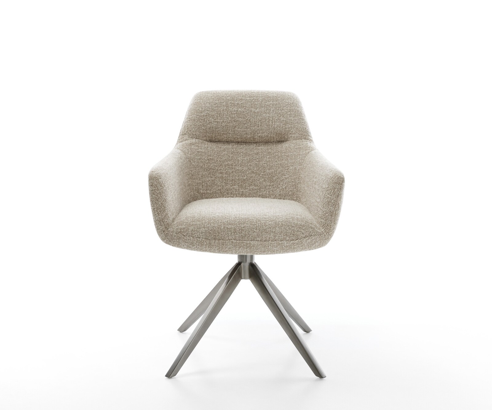 Drehstuhl Pejo-Flex Webstoff Soft Beige Kreuzgestell breit Graphit 360° drehbar Wippfunktion Taschenfederkern 1