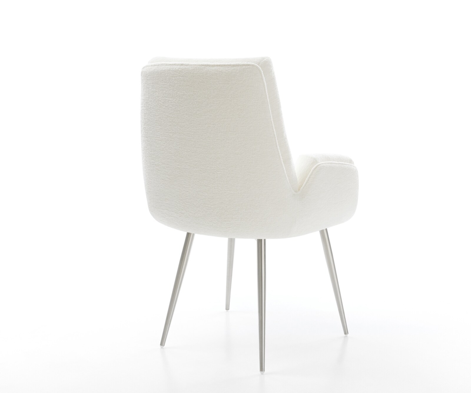 Esszimmerstuhl Clea-Flex Bouclé Soft Beige 4-Fuß konisch Edelstahl 4