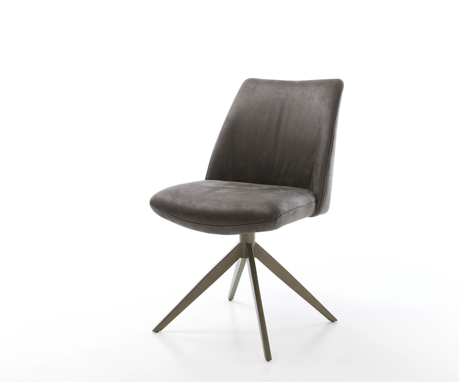 Drehstuhl Elso-Flex Mikrofaser Anthrazit Vintage Kreuzgestell breit Effektfinish Titan 360° drehbar Taschenfederkern