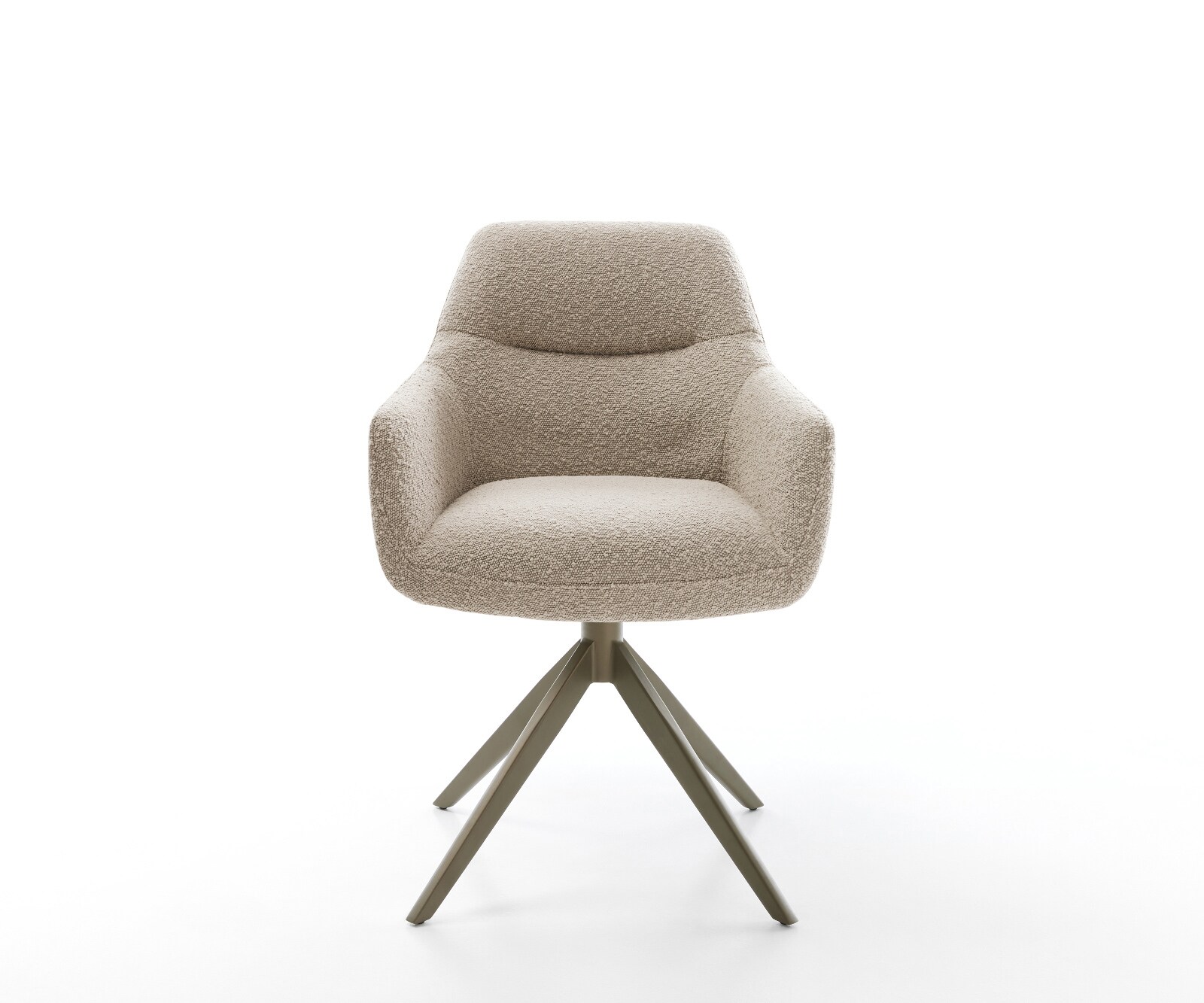 Drehstuhl Pejo-Flex Bouclé Schlamm Kreuzgestell breit Effektfinish Titan 360° drehbar Wippfunktion Taschenfederkern 1