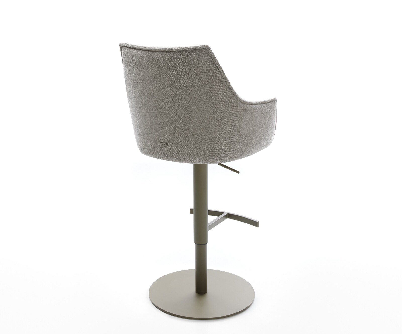 Barstuhl Alja-Flex Strukturstoff Soft Grau Drehfuß höhenverstellbar Metall Titanfarben Taschenfederkern 5