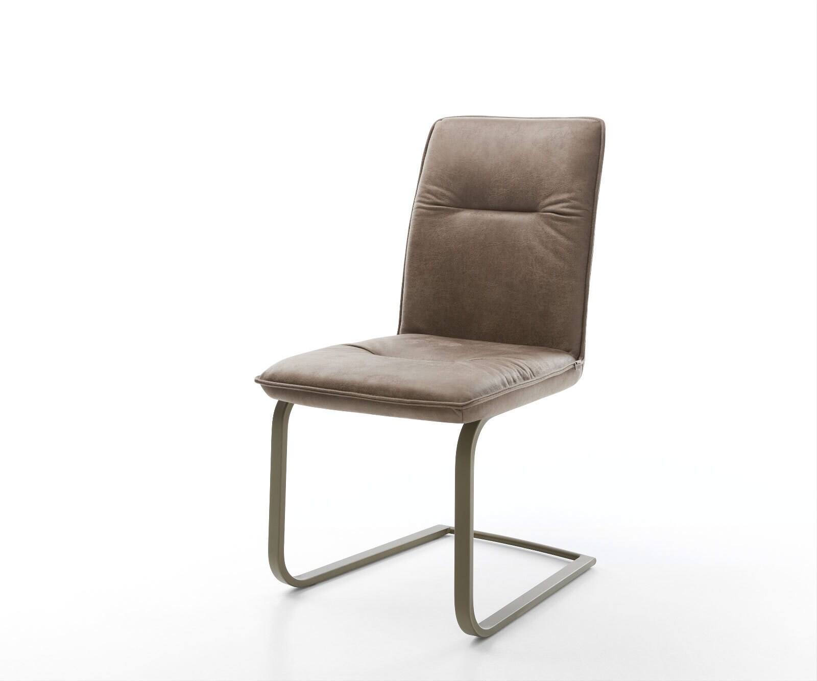 Freischwinger Vinjo-Flex Mikrofaser Taupe Vintage Freischwinger flach Effek günstig online kaufen
