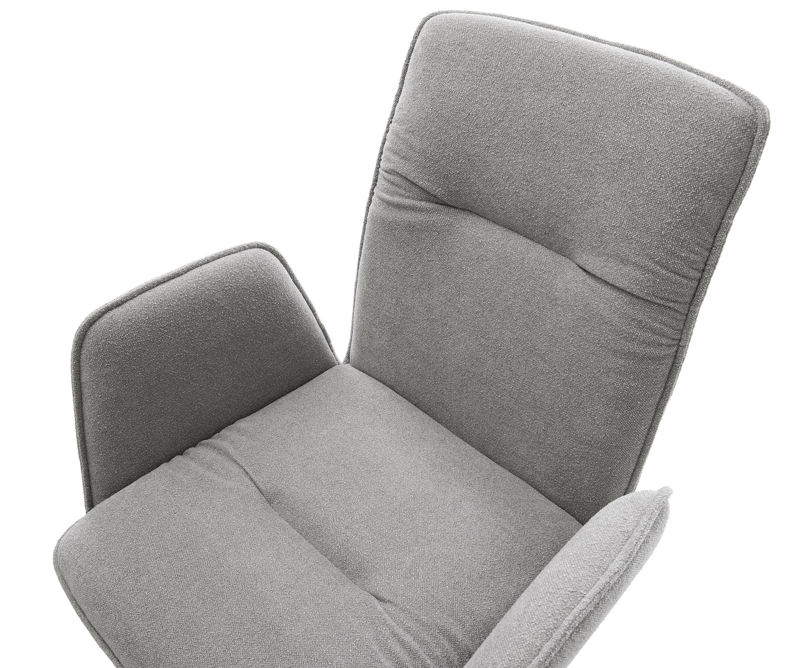 Drehstuhl Vinja-Flex Strukturstoff Soft Grau Kreuzgestell breit Edelstahl 360° drehbar Wippfunktion 4