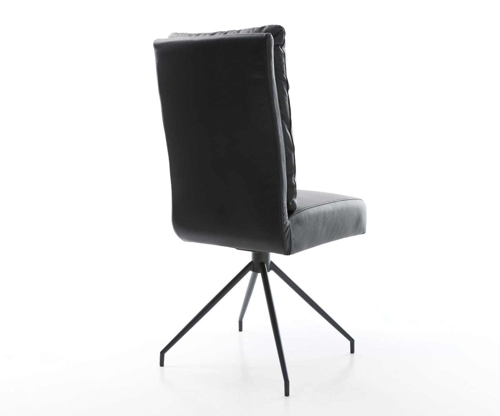 Esszimmerstuhl Pela-Flex Echt-Leder Schwarz Kreuzgestell konisch Schwarz Taschenfederkern 5