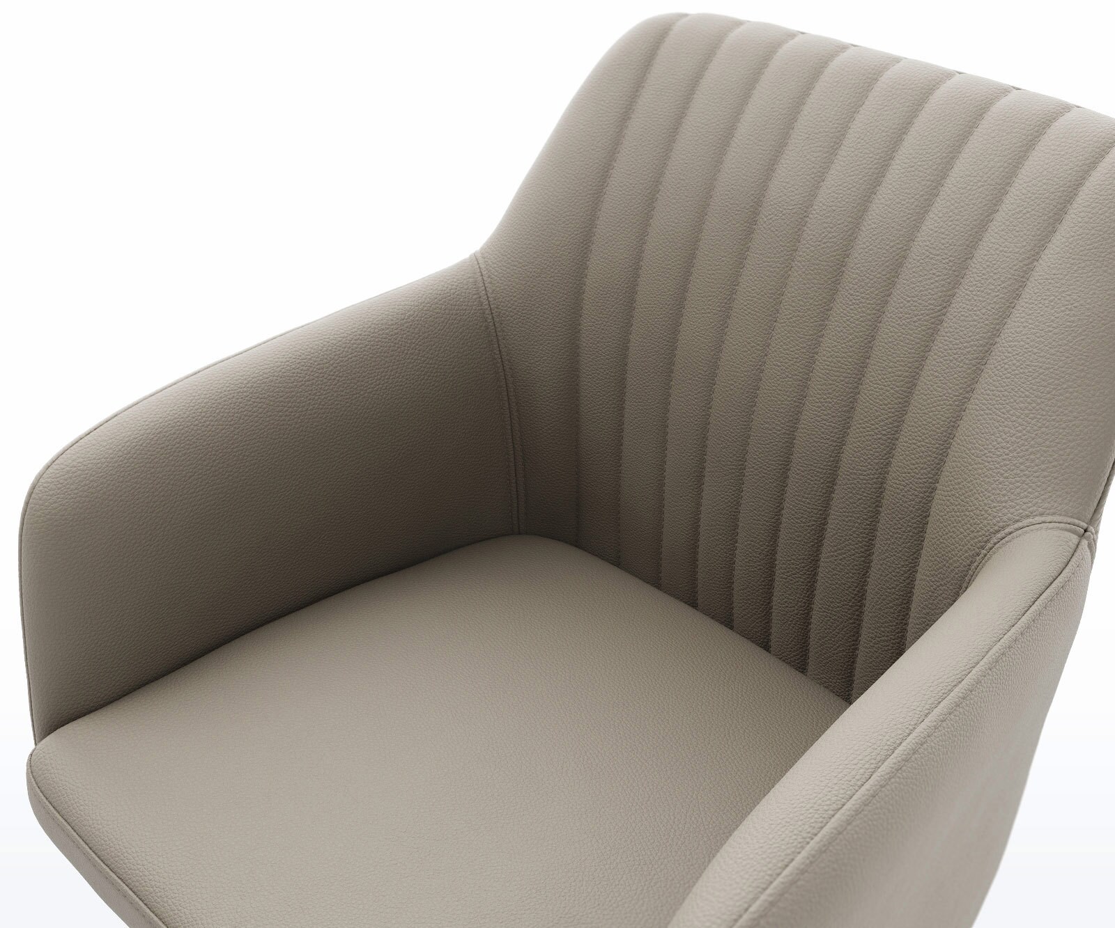 Freischwinger Greg-Flex Echt-Leder Schlamm Freischwinger rund Edelstahl Taschenfederkern 4