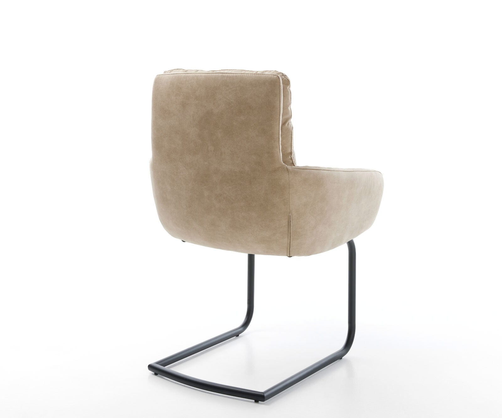 Freischwinger Abelia-Flex mit Armlehnen Mikrofaser Beige Vintage Freischwinger rund Schwarz 5