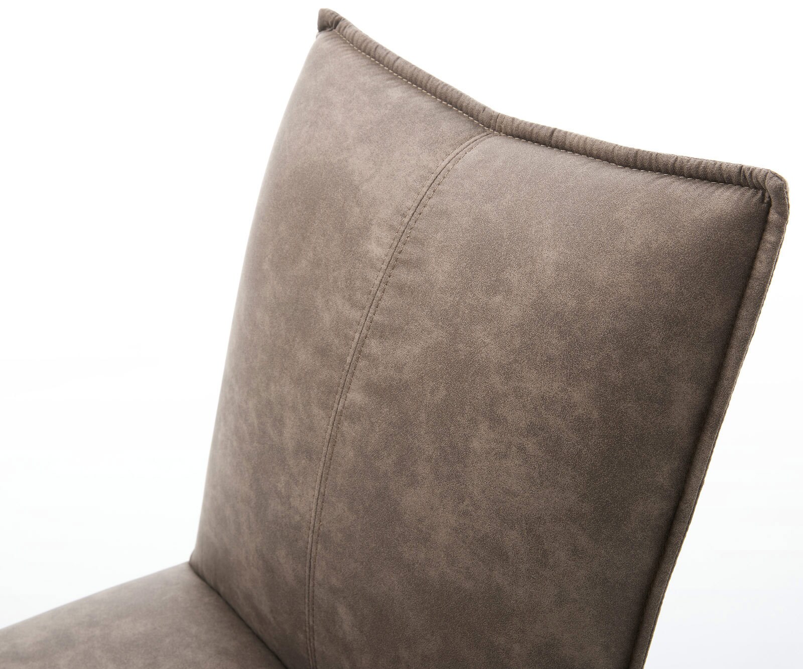 Drehstuhl Lelio-Flex Mikrofaser Taupe Vintage Kreuzgestell breit Edelstahl 360° drehbar Wippfunktion Taschenfederkern 3