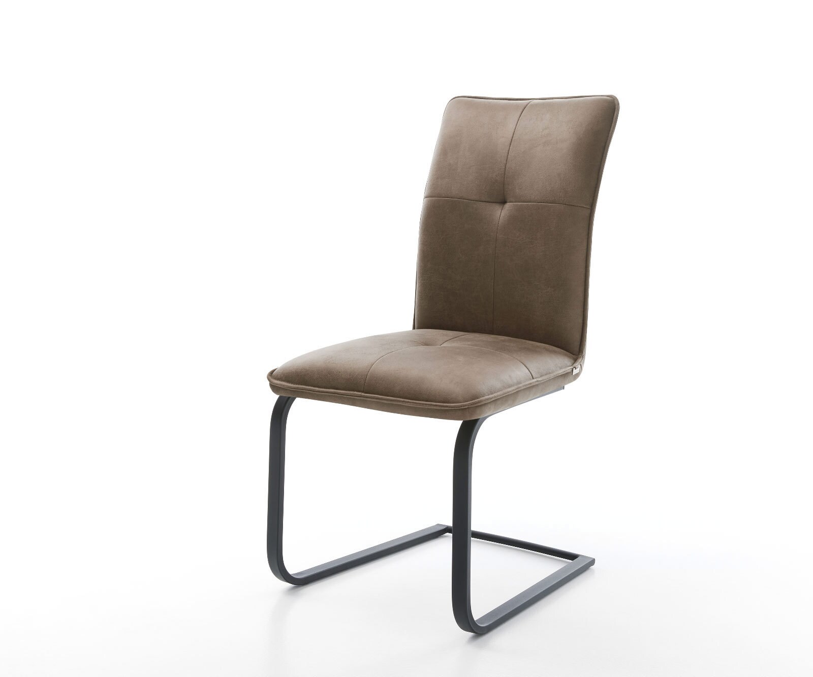 Freischwinger Maddy-Flex Mikrofaser Taupe Vintage Freischwinger flach Schwarz 1
