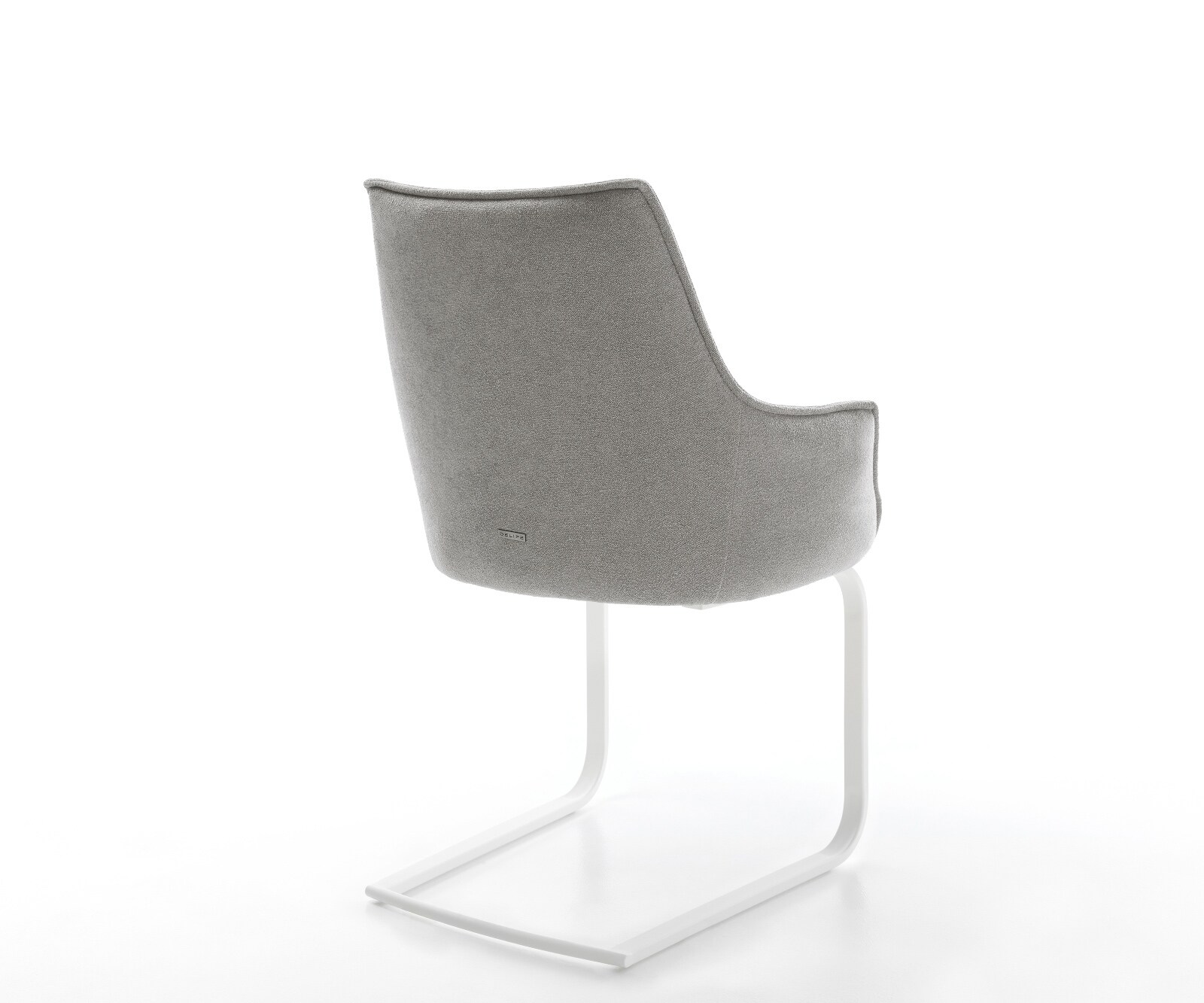 Freischwinger Alja-Flex mit Armlehnen Strukturstoff Soft Grau Freischwinger flach Weiß Taschenfederkern 4