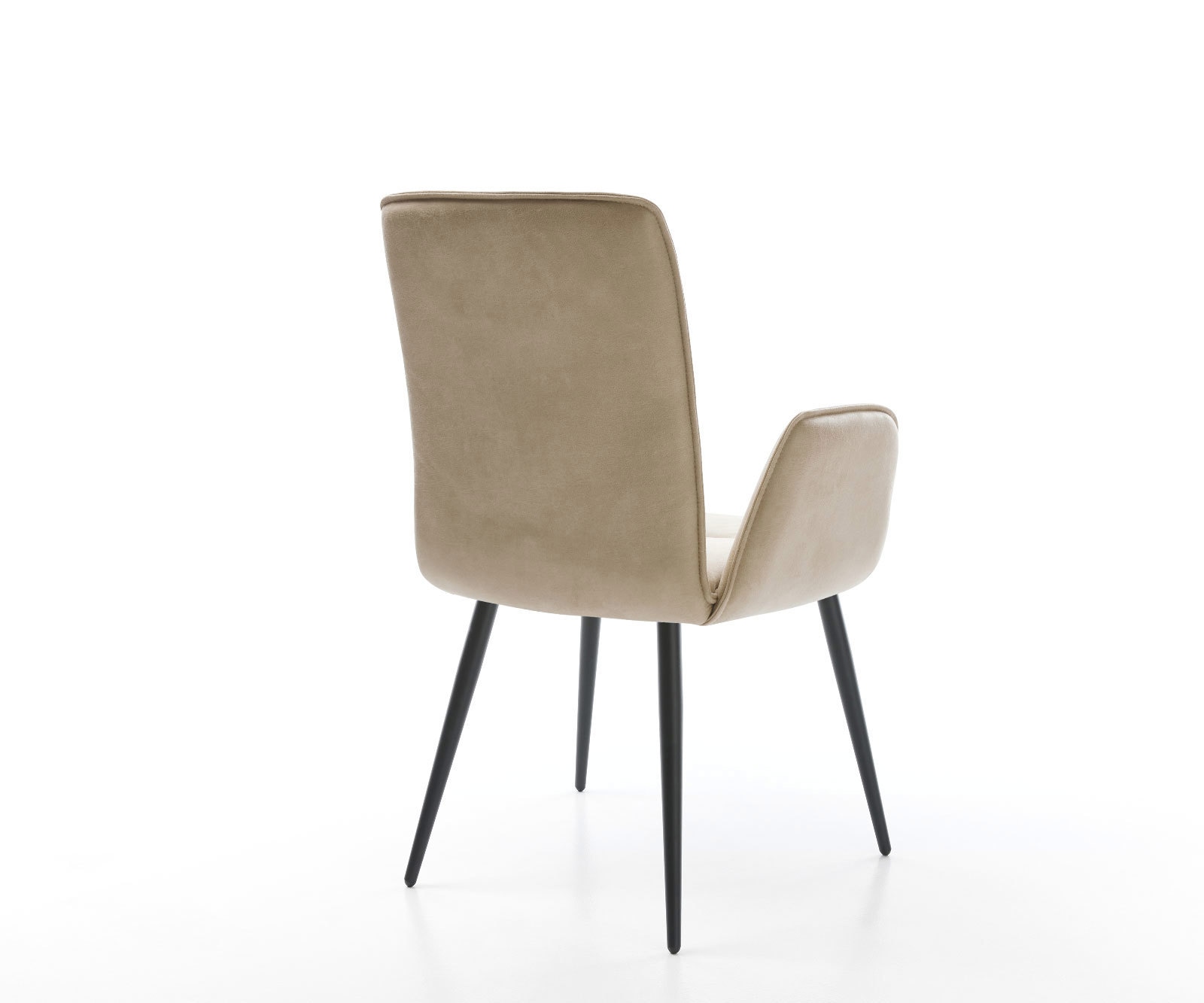 Esszimmerstuhl Vinja-Flex Mikrofaser Beige Vintage 4-Fuß konisch Schwarz 4 Esszimmerstuhl Vinja-Flex Mikrofaser Beige Vintage 4-Fuß konisch Schwarz 4