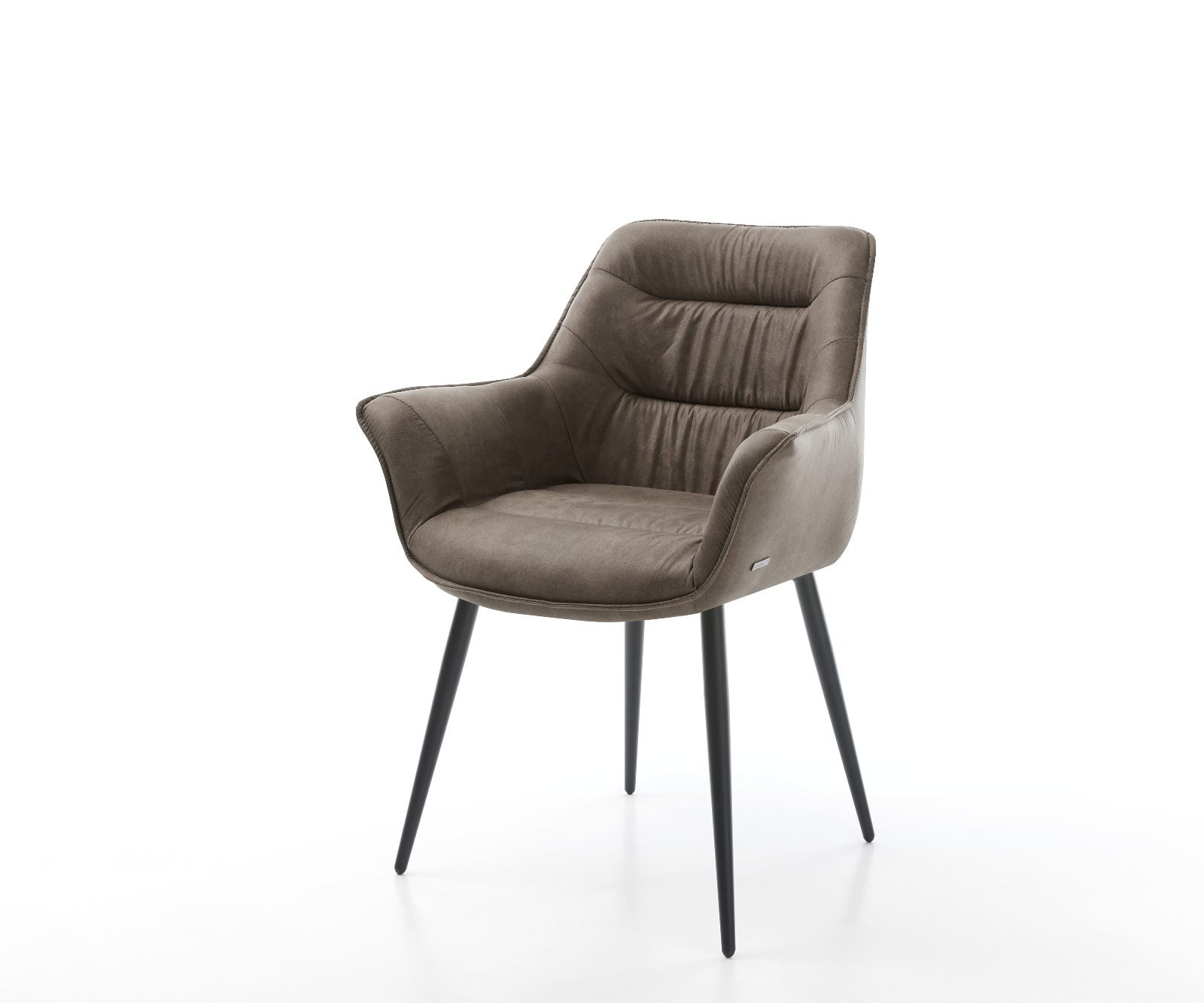 Esszimmerstuhl Kaira-Flex Mikrofaser Taupe Vintage 4-Fuß konisch Schwarz Esszimmerstuhl Kaira-Flex Mikrofaser Taupe Vintage 4-Fuß konisch Schwarz