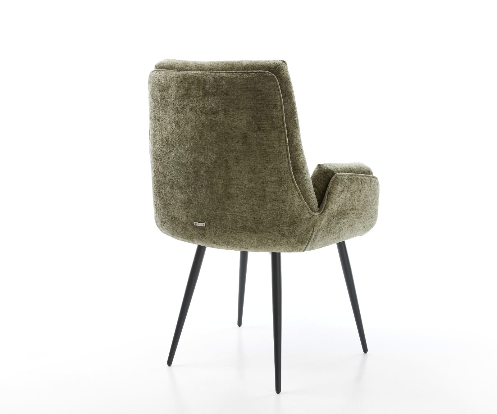 Esszimmerstuhl Clea-Flex Chenille Olive 4-Fuß konisch Schwarz 4