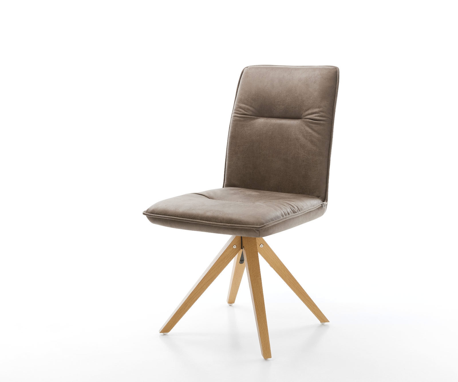 Esszimmerstuhl Vinjo-Flex Mikrofaser Taupe Vintage Holzgestell kantig Natur Esszimmerstuhl Vinjo-Flex Mikrofaser Taupe Vintage Holzgestell kantig Natur