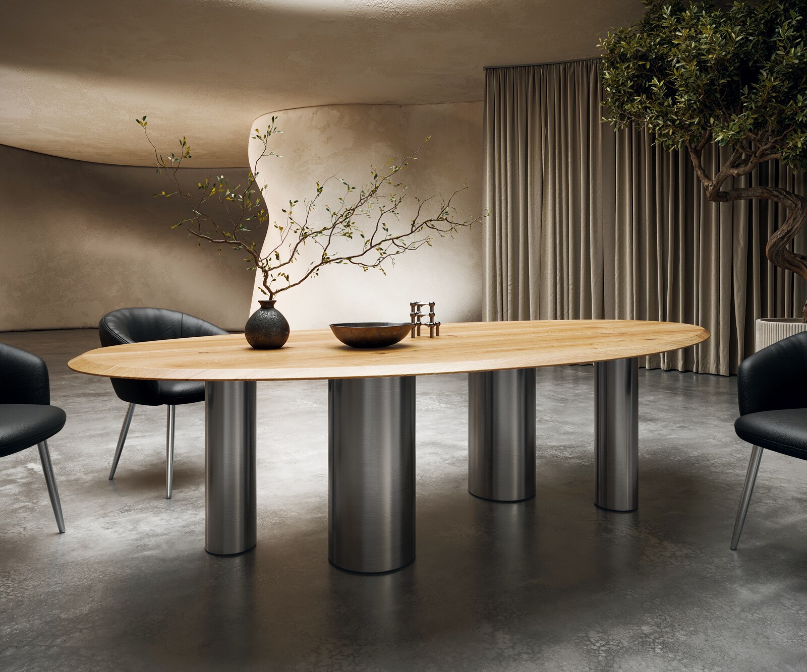 Esstisch Edge Massivholz Flow Edge Oval 1