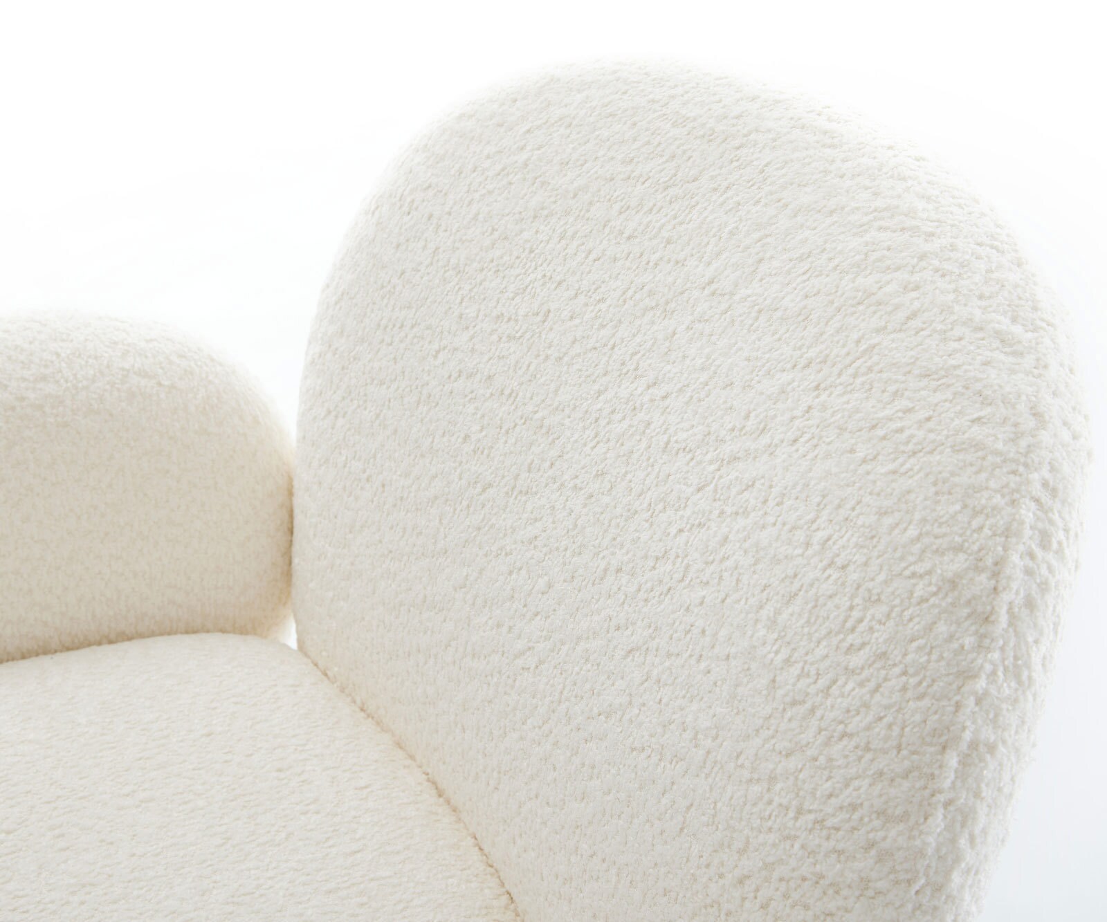 Drehstuhl Nube-Flex mit Armlehnen Bouclé Weiß Kreuzgestell breit Effektfinish Titan 360° drehbar Taschenfederkern 4