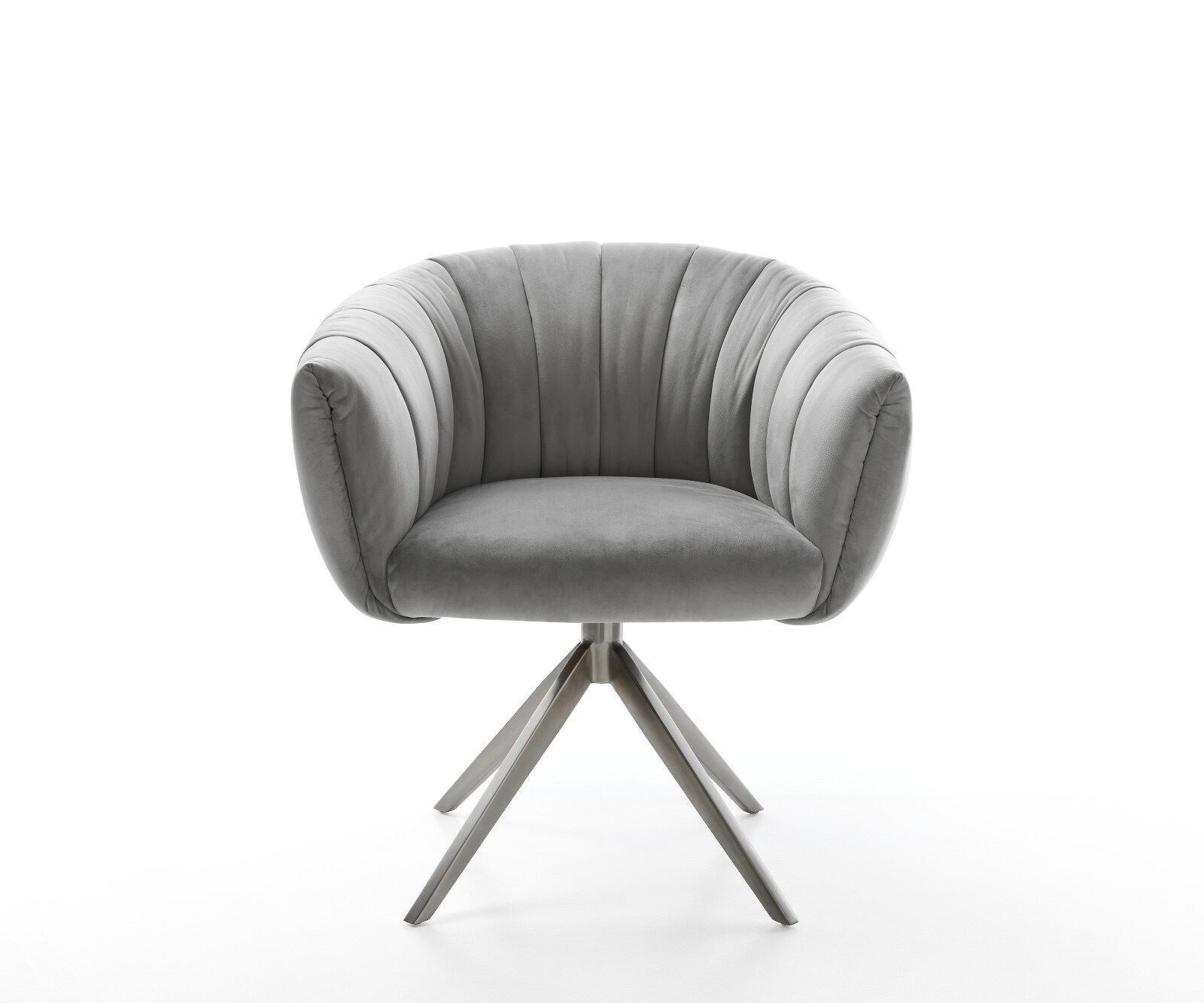 Drehstuhl Jada-Flex Samt Grau Kreuzgestell breit Graphit 360° drehbar Wippfunktion Taschenfederkern 2