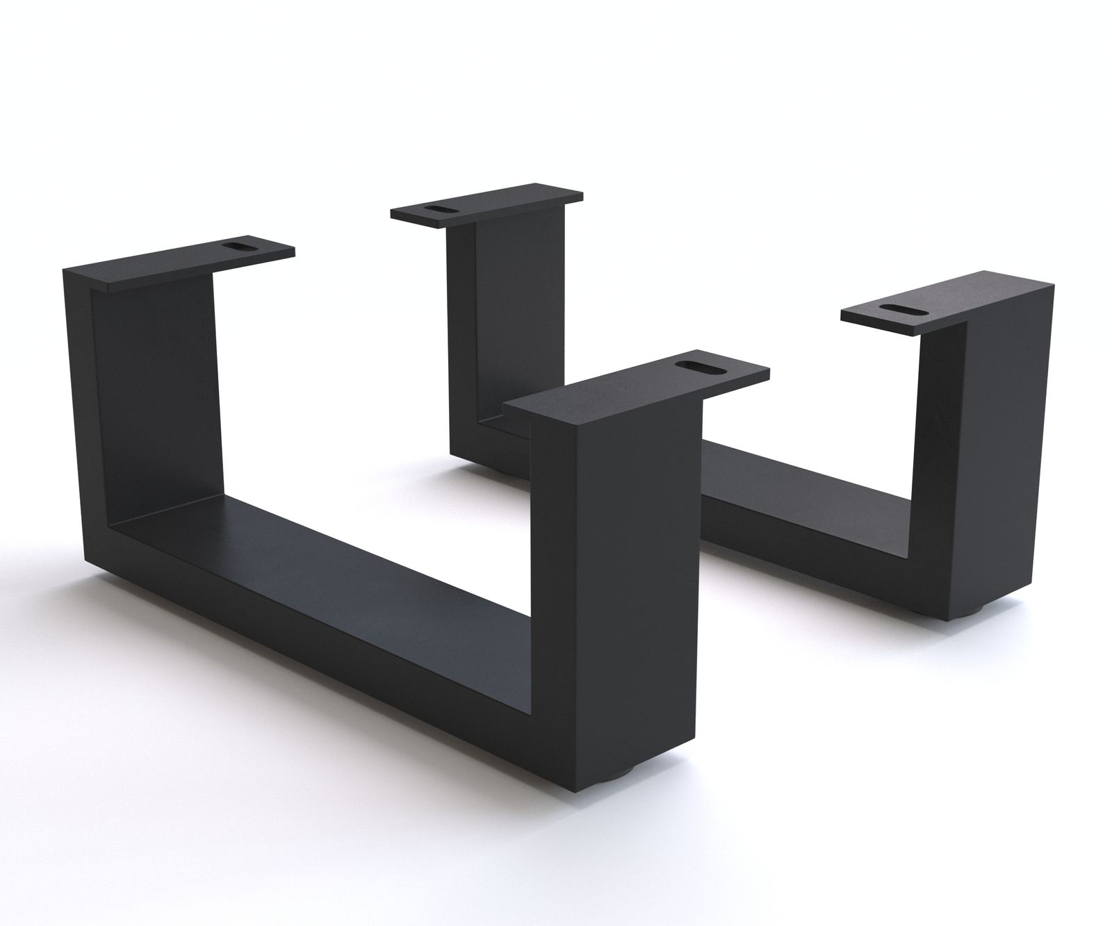 Fuß Kufe 12,5 cm Metall Schwarz für Kastenmöbel der Tiefe 40 cm (2er Set)