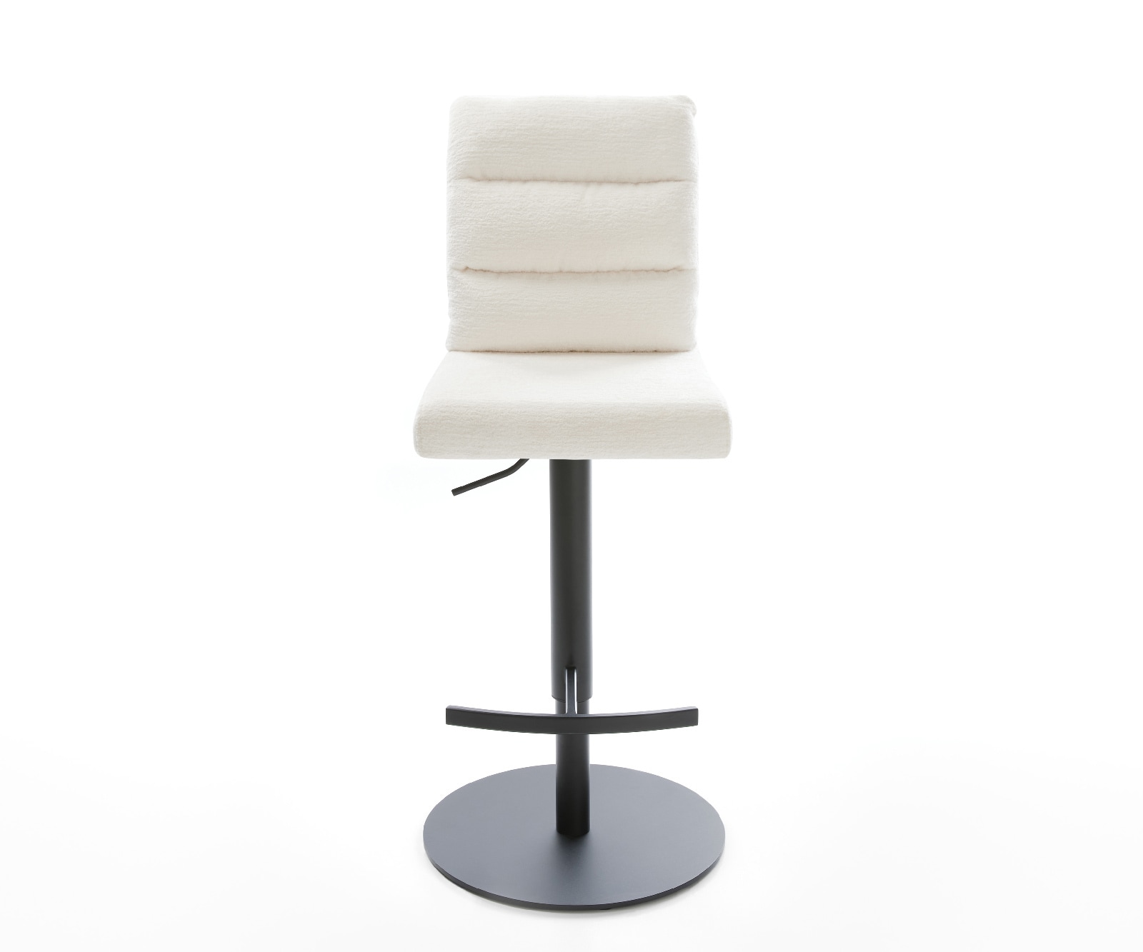 Barstuhl Pela-Flex Bouclé Soft Beige Drehfuß höhenverstellbar Metall Schwarz 2