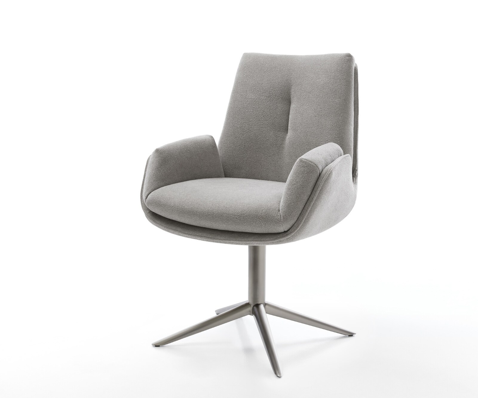 Drehstuhl Clea-Flex Strukturstoff Soft Grau Fußkreuz Graphit 360° drehbar W günstig online kaufen