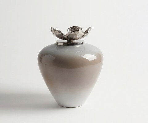 Vase Florena B29 x T29 x H35 cm Glas Mokka Opal Handgemacht