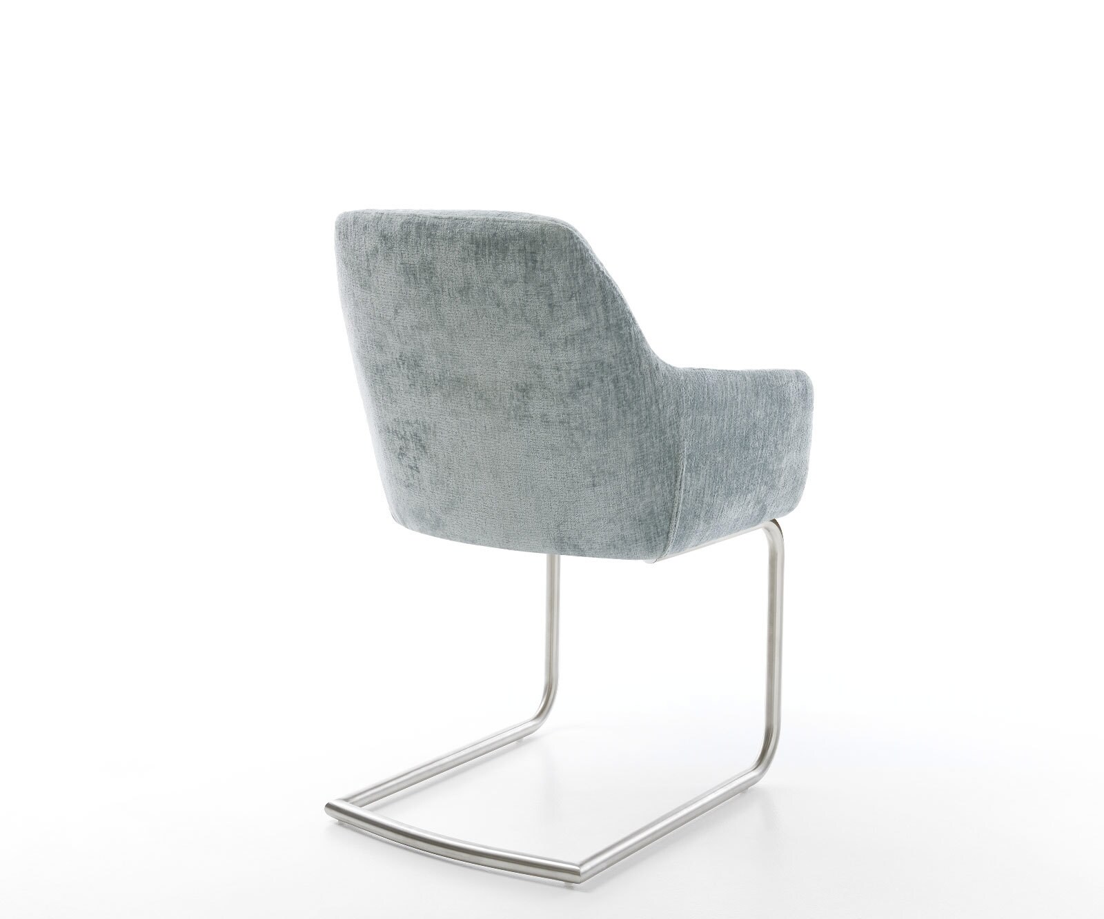 Freischwinger Pejo-Flex Chenille Pastellblau Freischwinger rund Edelstahl Taschenfederkern 5