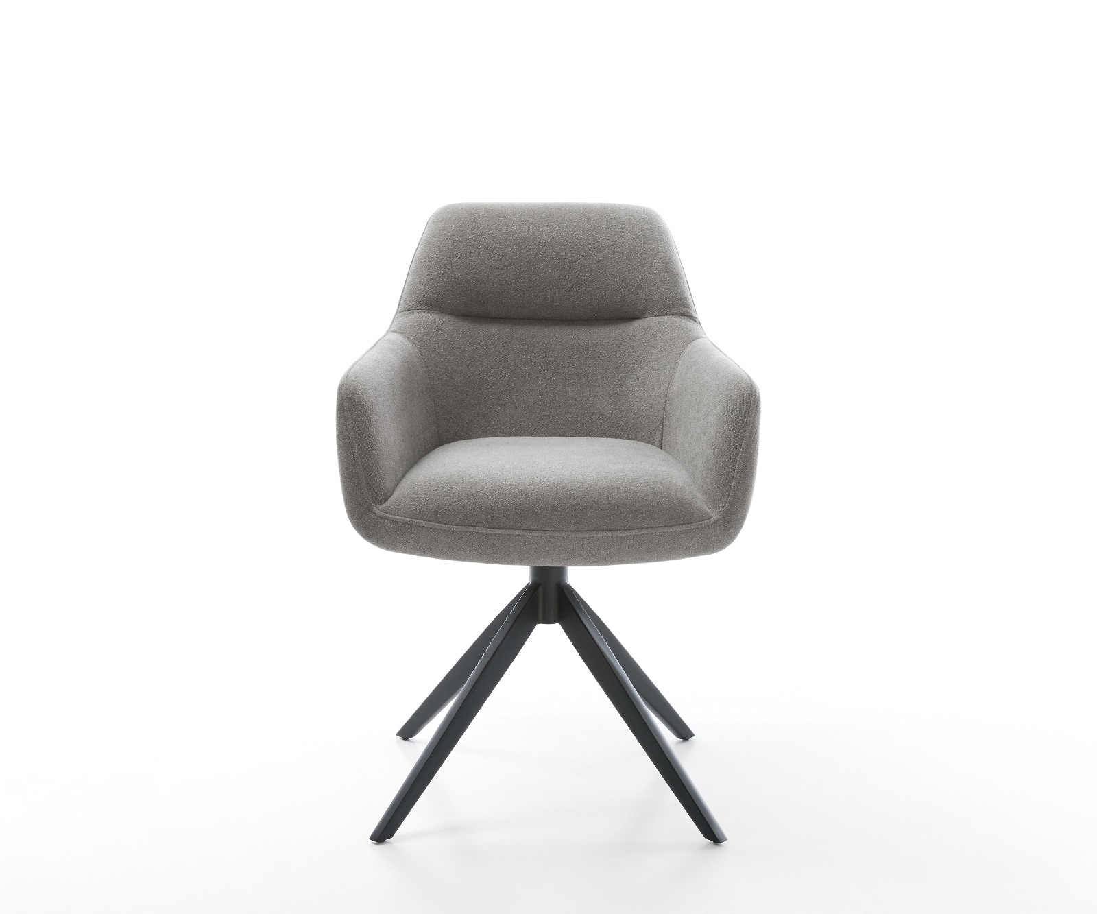Drehstuhl Pejo-Flex Strukturstoff Soft Grau Kreuzgestell breit Schwarz 360° drehbar Wippfunktion Taschenfederkern 1
