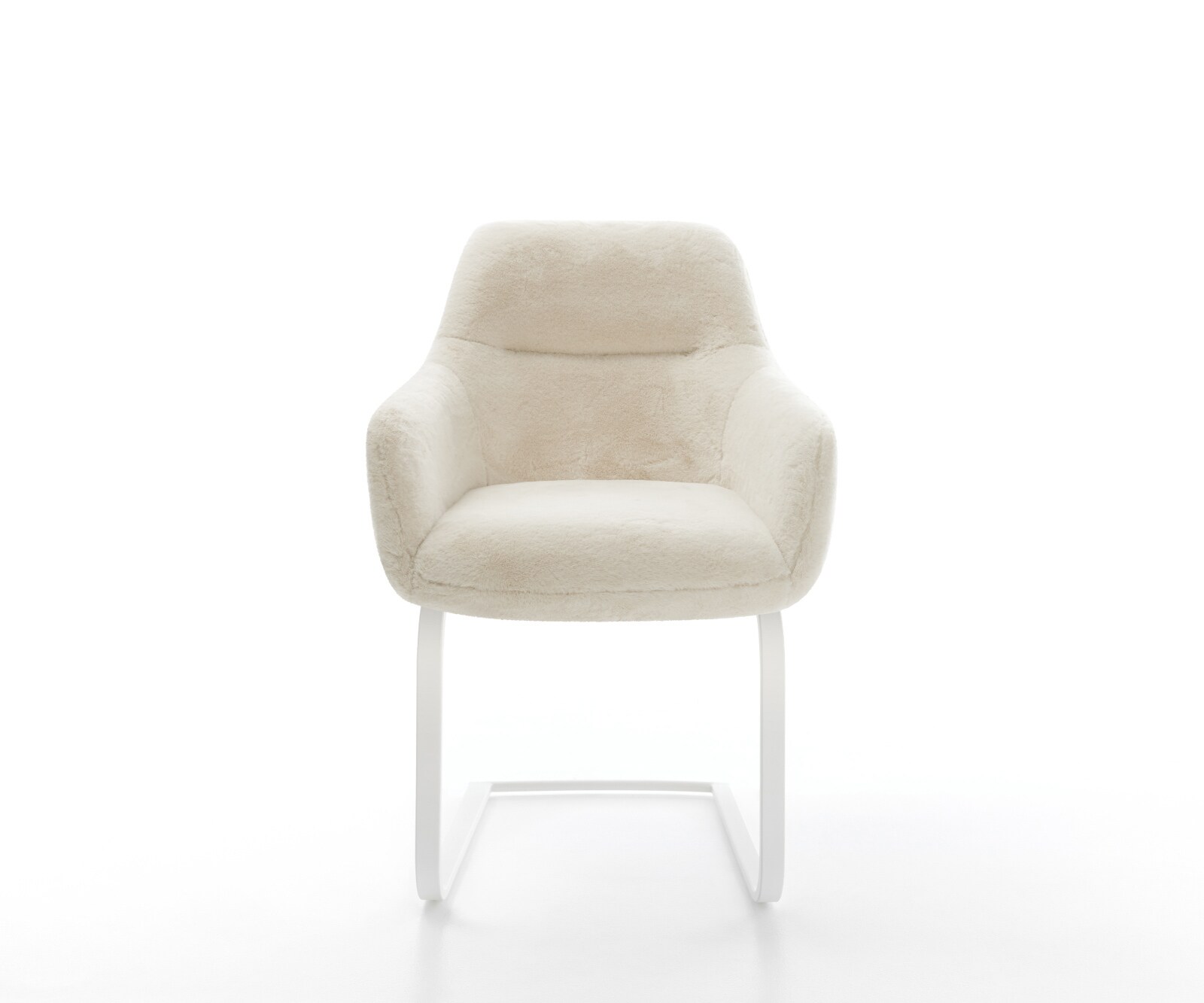 Freischwinger Pejo-Flex Plüsch Creme-Weiß Freischwinger flach Weiß Taschenfederkern 1