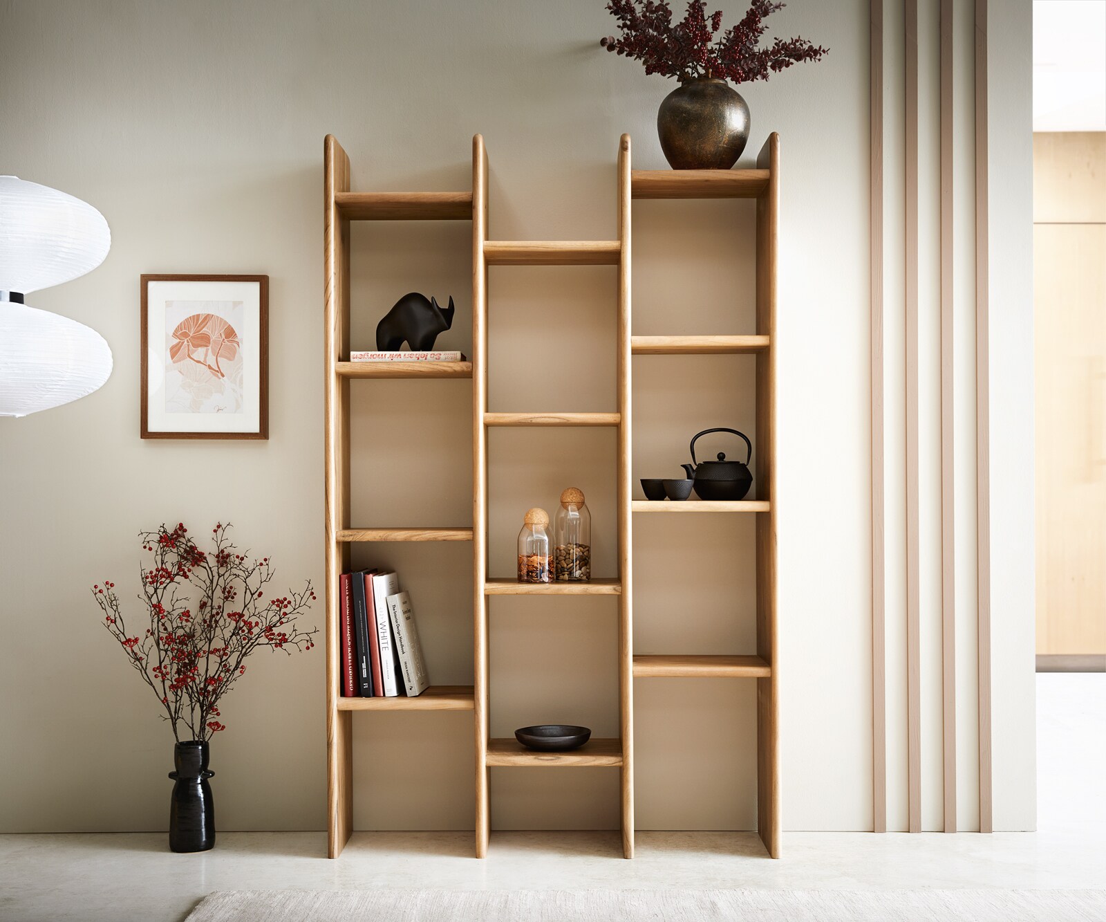 Bücherregal Tizi 110x175 cm Akazie Natur 1