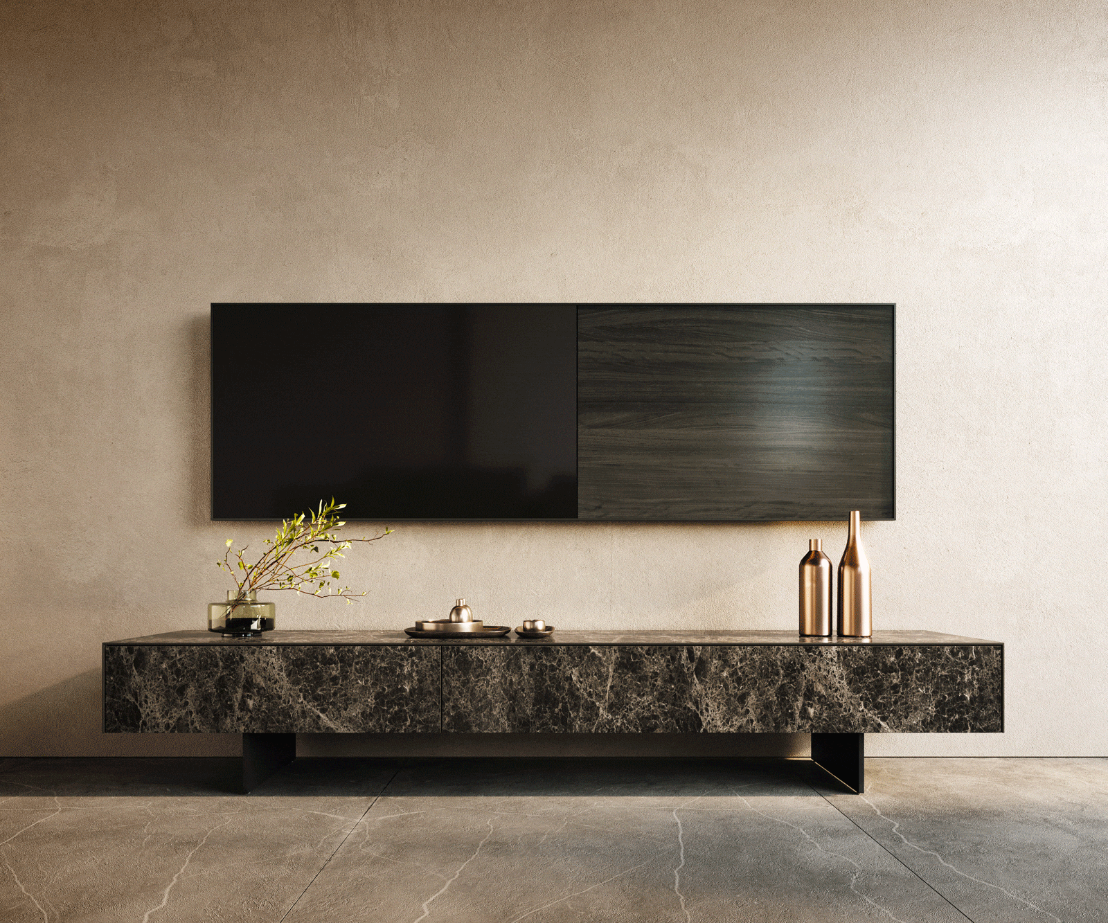 Lowboard Cuor 200 cm Keramik Emperador Extra Lucidato Dunkelbraun 1 Klappe 1 Schubfach Fuß Schwebeoptik Metall Schwarz 1 Lowboard Cuor 200 cm Keramik Emperador Extra Lucidato Dunkelbraun 1 Klappe 1 Schubfach Fuß Schwebeoptik Metall Schwarz 1