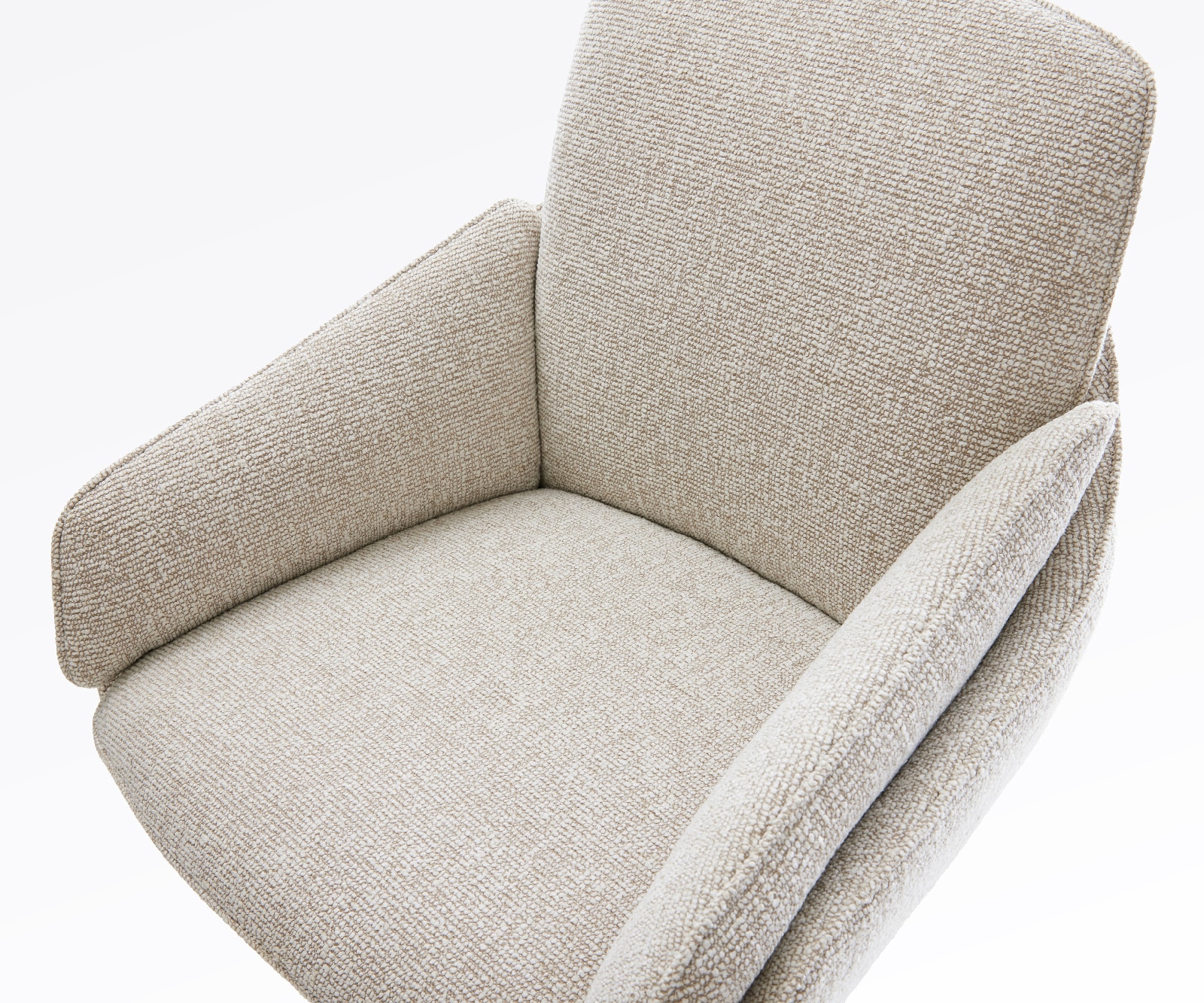 Barstuhl Luan-Flex Webstoff Soft Beige Drehfuß höhenverstellbar Metall Titanfarben 4