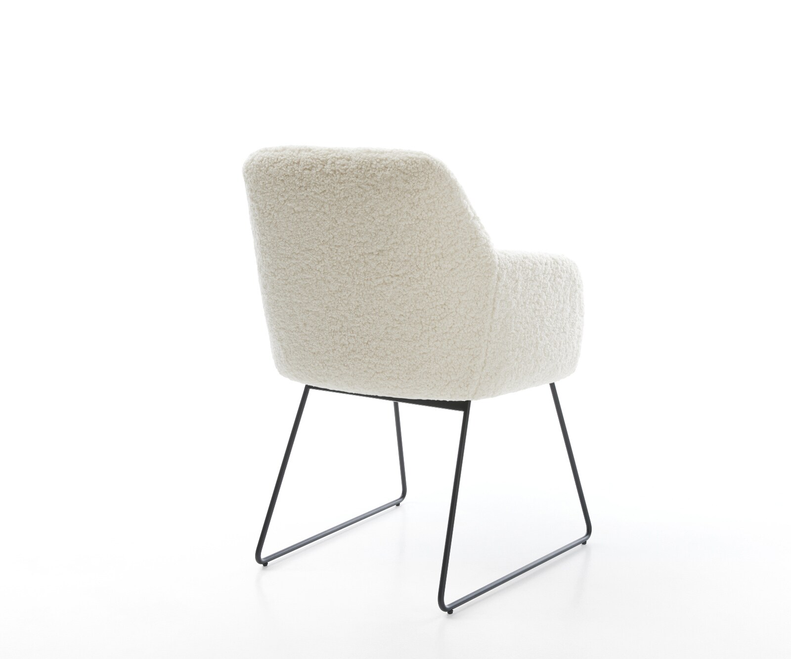 Esszimmerstuhl Greg-Flex Teddystoff Beige Kufengestell Schwarz Taschenfederkern 5