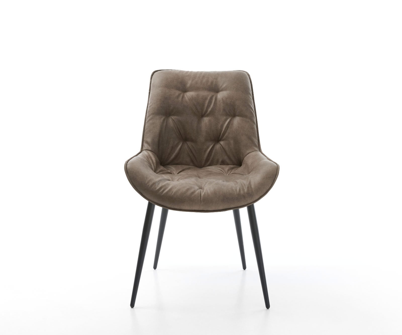 Esszimmerstuhl Taimi-Flex Mikrofaser Taupe Vintage 4-Fuß konisch Schwarz 2 Esszimmerstuhl Taimi-Flex Mikrofaser Taupe Vintage 4-Fuß konisch Schwarz 2