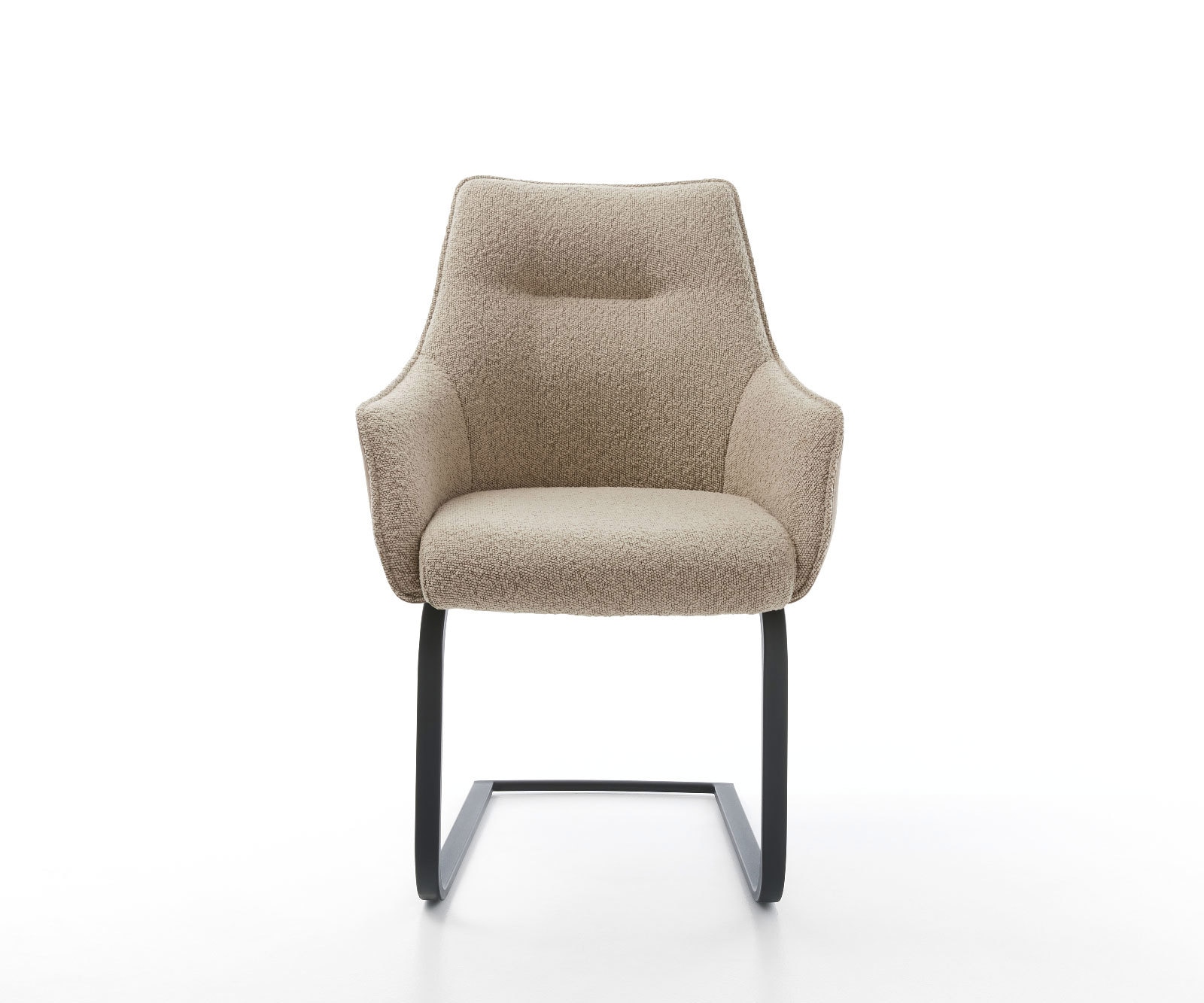 Freischwinger Alja-Flex mit Armlehnen Materialmix Schlamm Freischwinger flach Schwarz Taschenfederkern 2