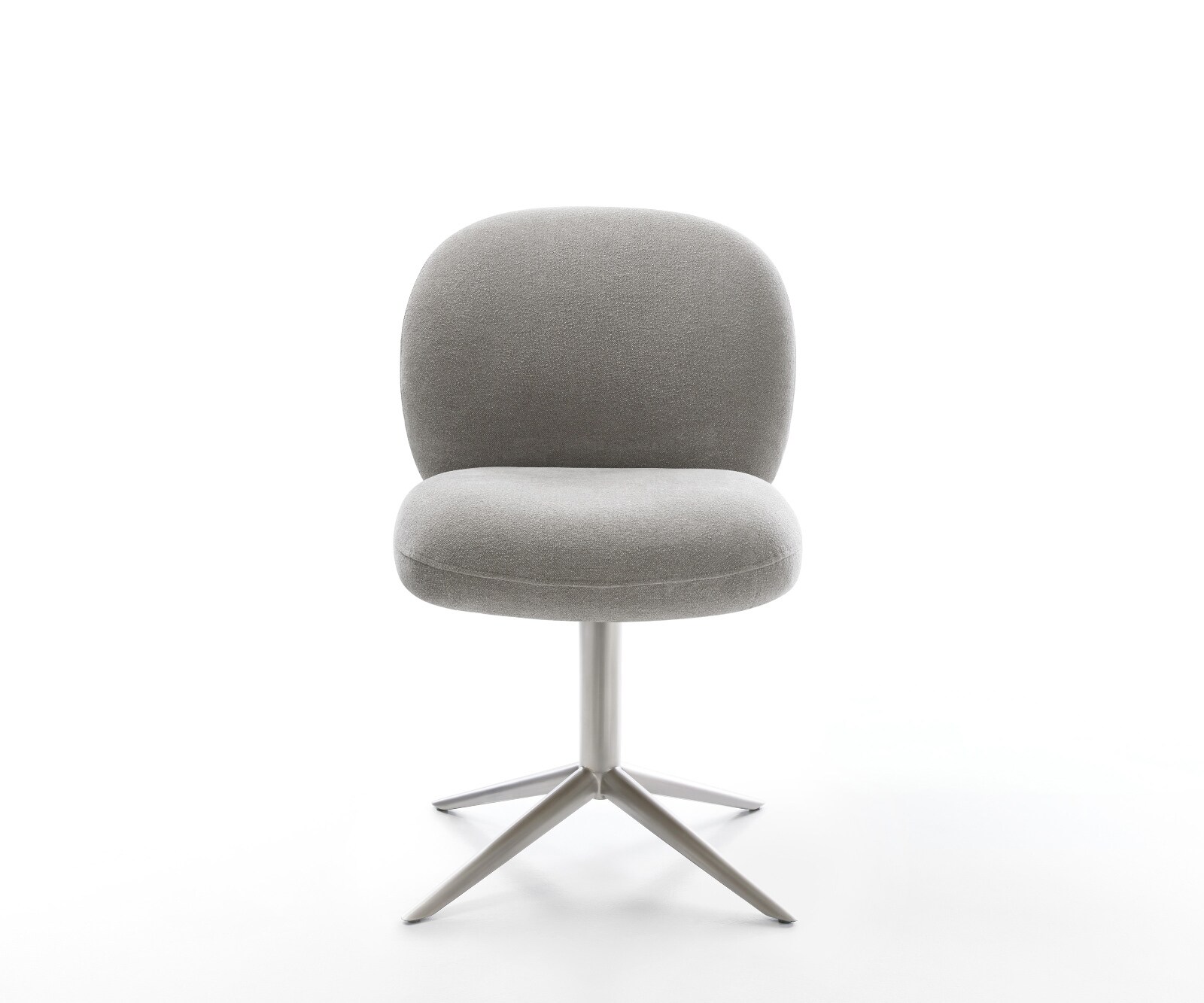 Drehstuhl Nube-Flex Strukturstoff Soft Grau Fußkreuz Edelstahl 360° drehbar Wippfunktion Taschenfederkern 2