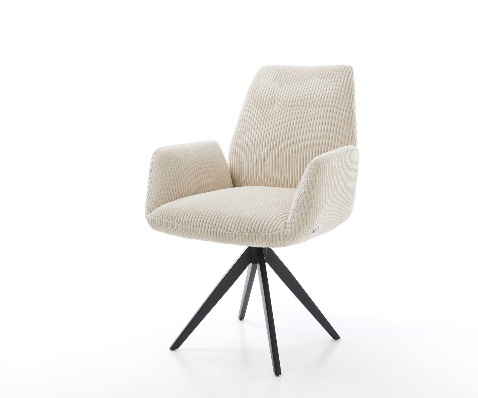Esszimmerstuhl Zoa-Flex Cord Beige Kreuzgestell kantig Schwarz Taschenfeder günstig online kaufen