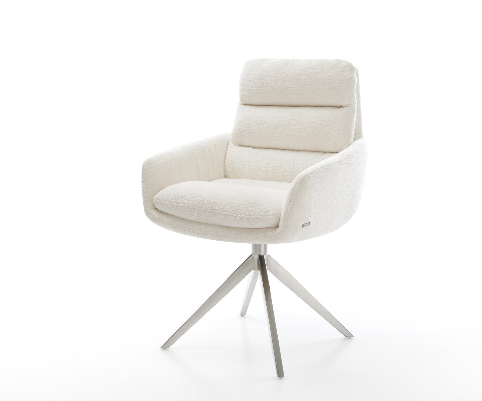 Drehstuhl Abelia-Flex mit Armlehnen Bouclé Soft Beige Kreuzgestell breit Ed günstig online kaufen