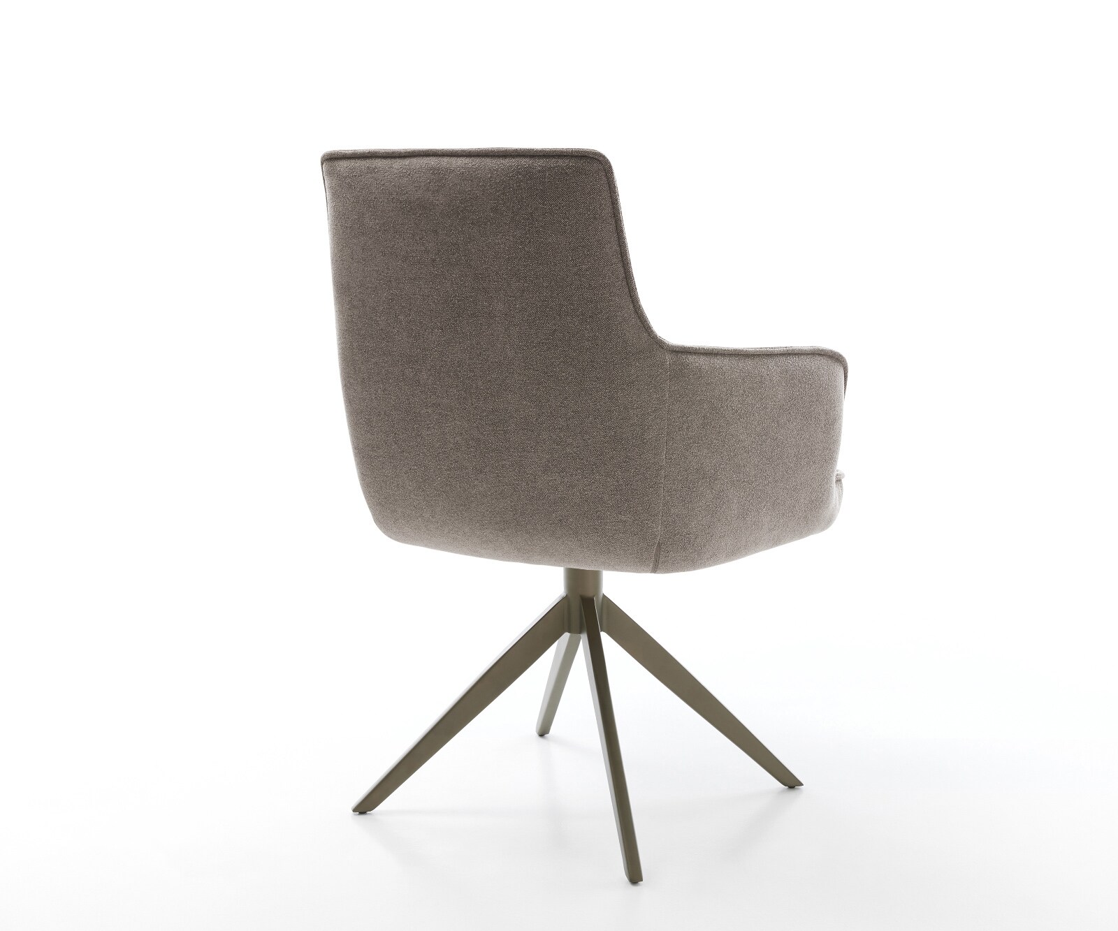 Drehstuhl Heira-Flex mit Armlehnen Strukturstoff Soft Taupe Kreuzgestell breit Effektfinish Titan 360° drehbar Wippfunktion Taschenfederkern 4