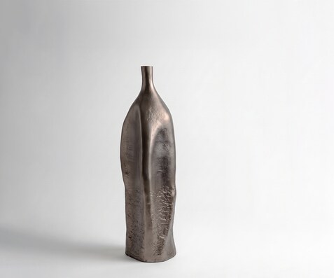 Vase Norevo B15 x T15 x H51 cm Aluminium Hämatit Gegossen