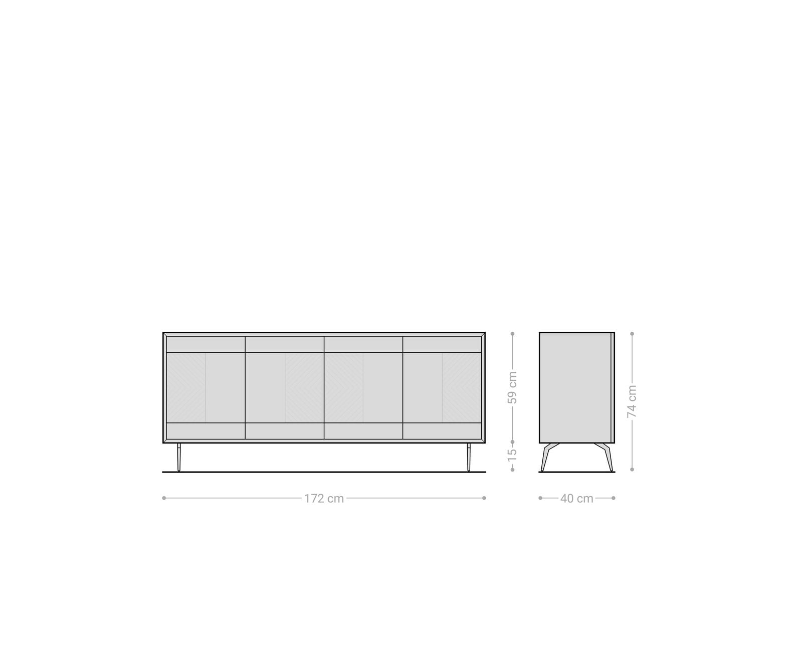 Sideboard Manjula 170 cm Mango Braun 4 Türen Winkelfuß Metall Schwarz 5 Sideboard Manjula 170 cm Mango Braun 4 Türen Winkelfuß Metall Schwarz 5