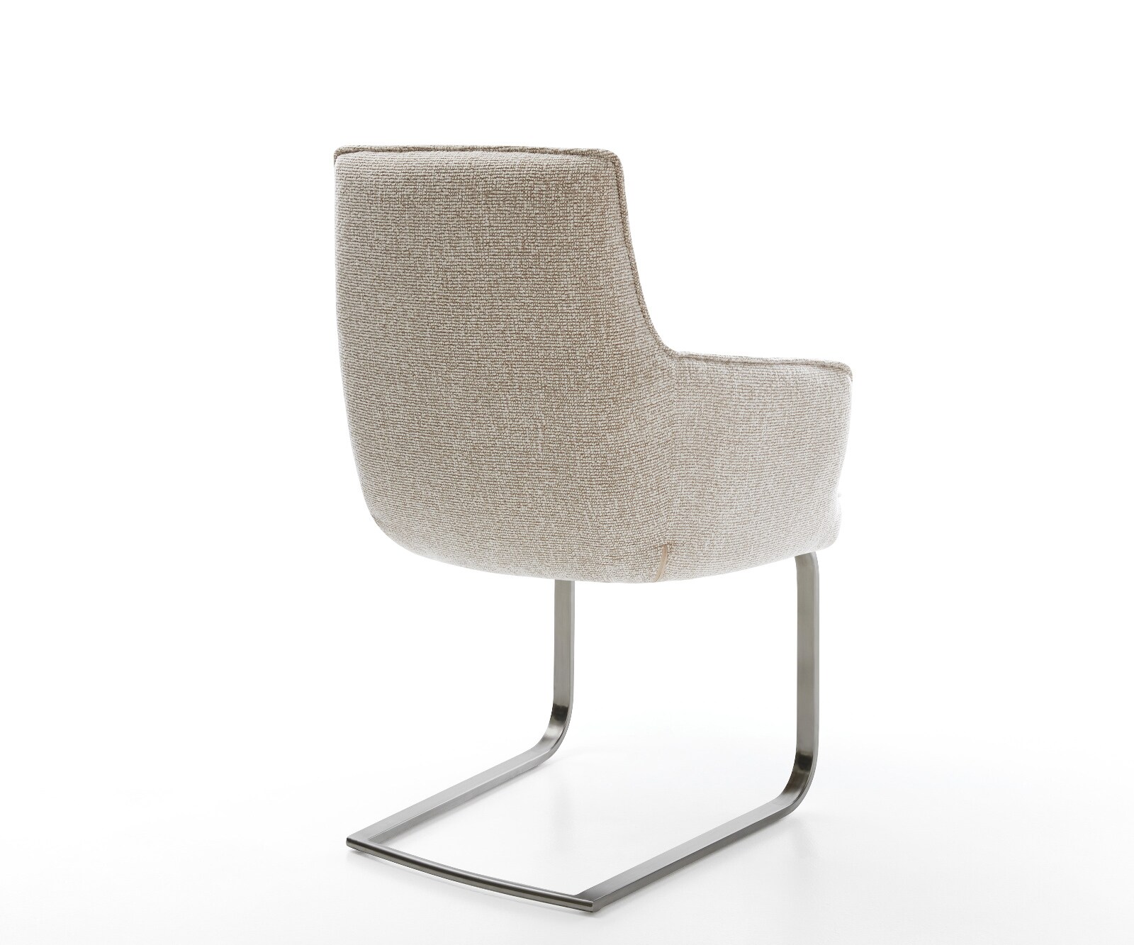 Freischwinger Heira-Flex mit Armlehnen Webstoff Soft Beige Freischwinger flach Graphit Taschenfederkern 4