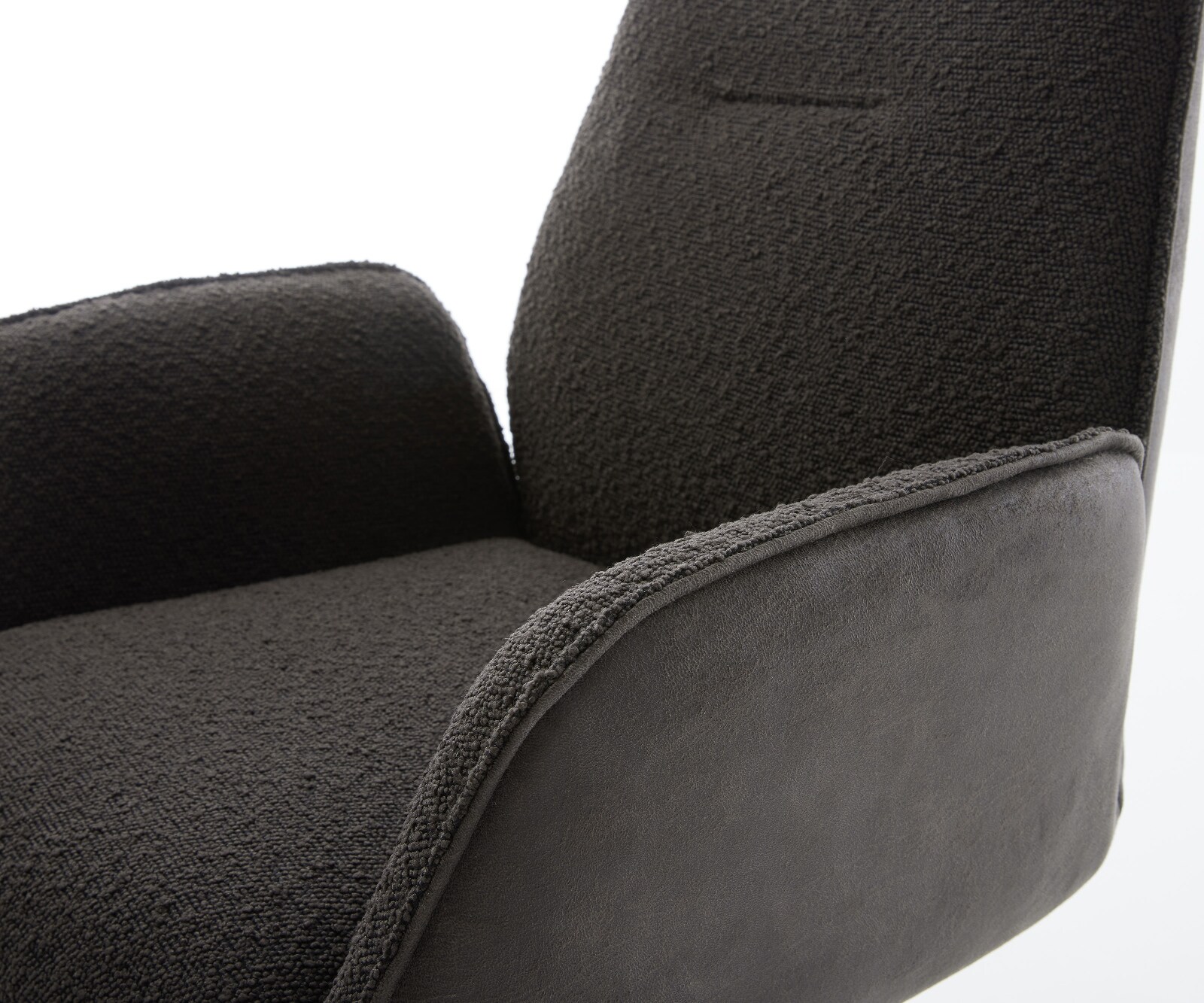 Drehstuhl Zoa-Flex Materialmix Schwarz Fußkreuz Effektfinish Titan 360° drehbar Wippfunktion Taschenfederkern 4