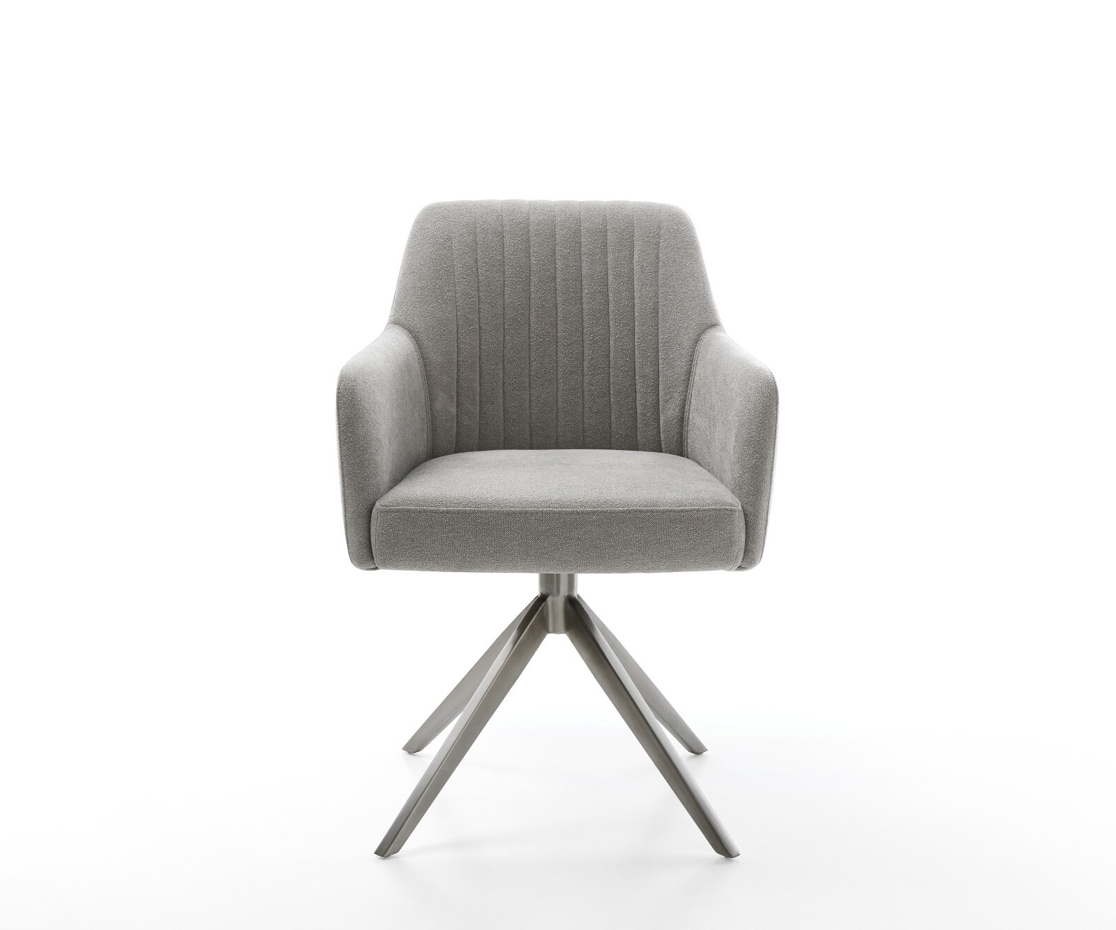 Drehstuhl Greg-Flex Strukturstoff Soft Grau Kreuzgestell breit Graphit 360° drehbar Wippfunktion Taschenfederkern 2