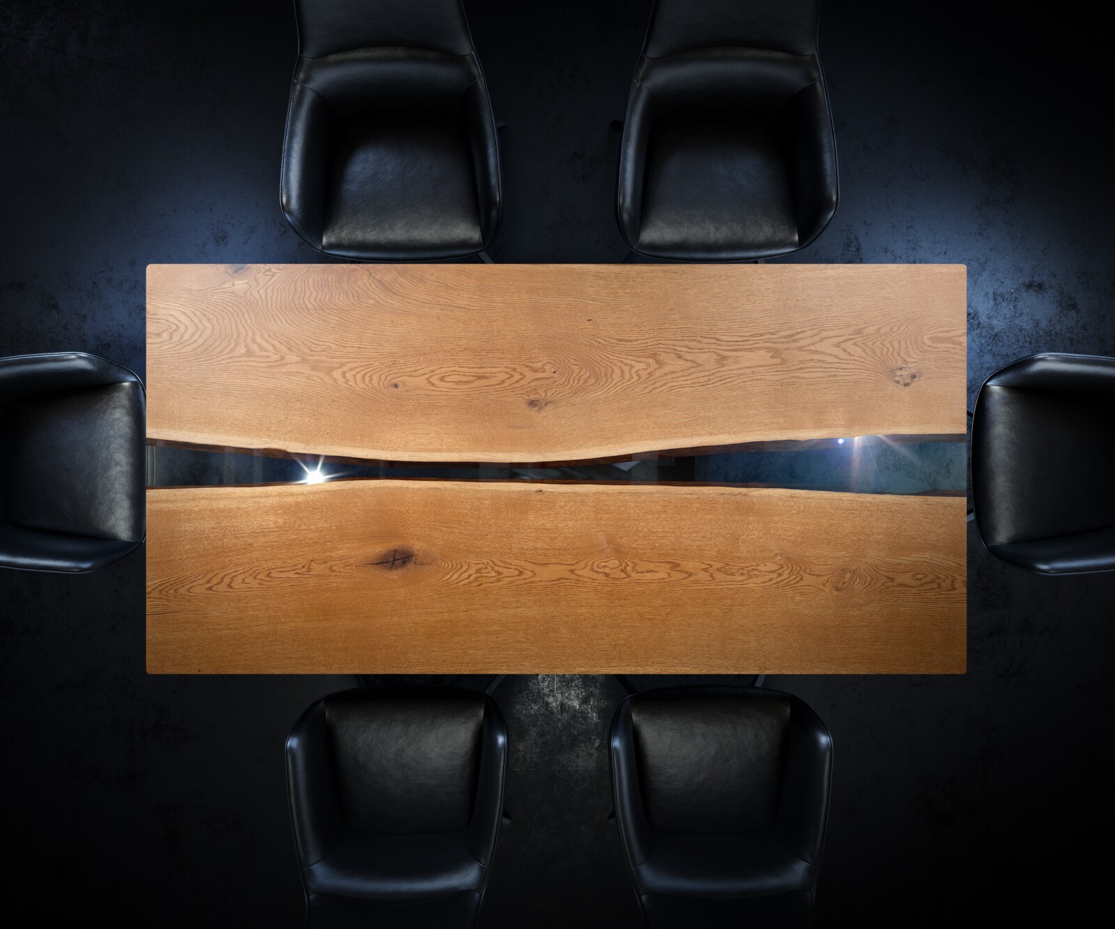 Tischplatte Eiche Natur 200 cm Epoxid Transparent Unikat Nr. 32329 1