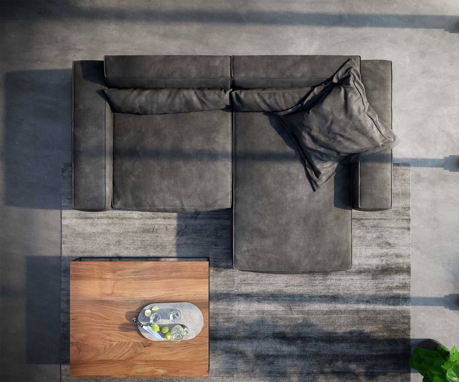 Ecksofa Sirpio XL 270x170 cm Lederimitat Vintage Anthrazit Recamiere variabel 3